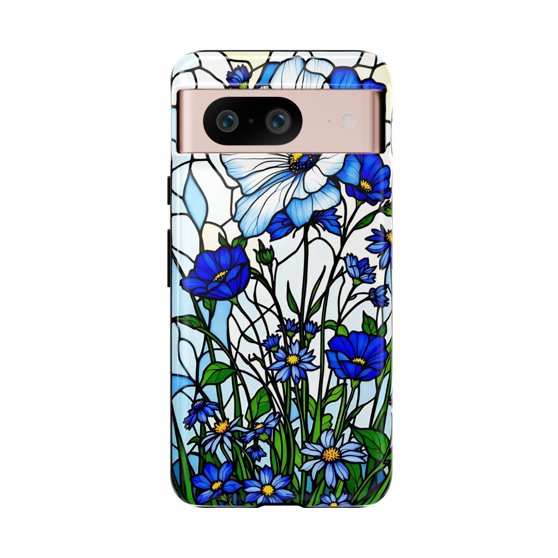 Botanical Stained Glass Tough Case - Floral Phone Cover, Protective Phone Case, Flower Pattern Phone Shell, Nature Inspired Smartphone Case,