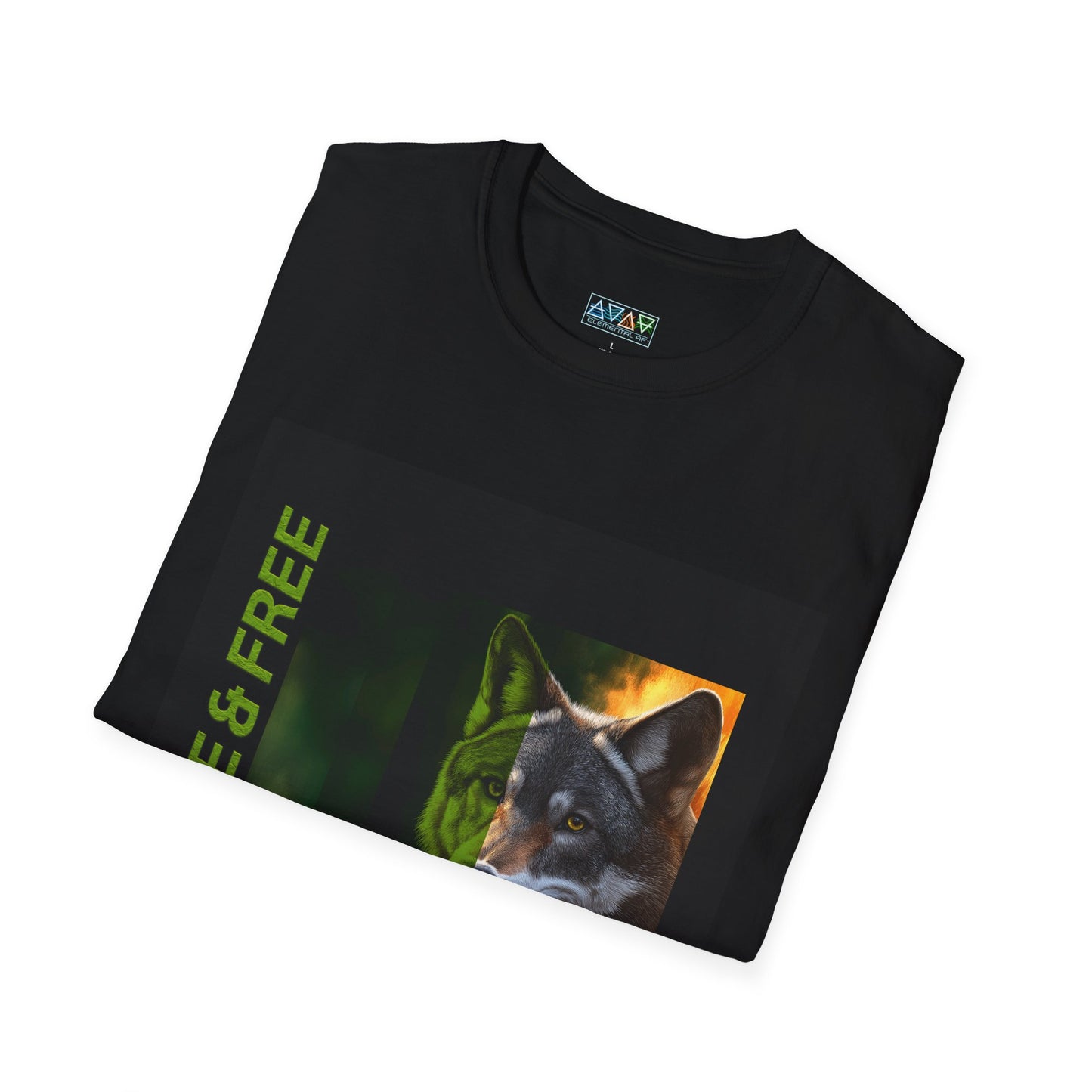 Wise & Free Wolf T-Shirt, Nature Lover Apparel, Gift for Animal Enthusiasts, Adventure Tee, Unisex Softstyle Shirt, Cozy Everyday Wear