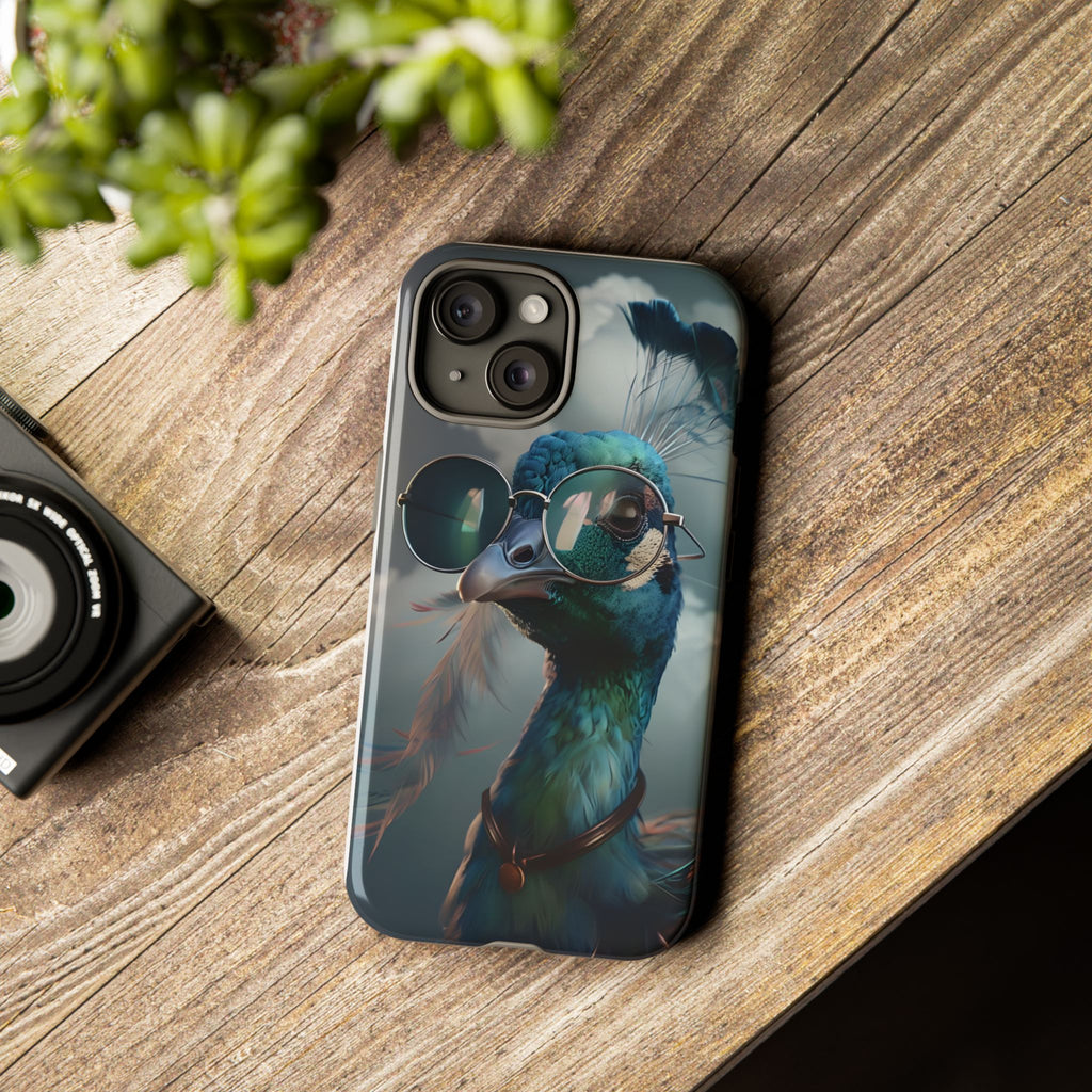 Phone Case, Peacock Design, Neon Lighting, Unique Gift, Hard Shell Cover, Protective Sleeve
