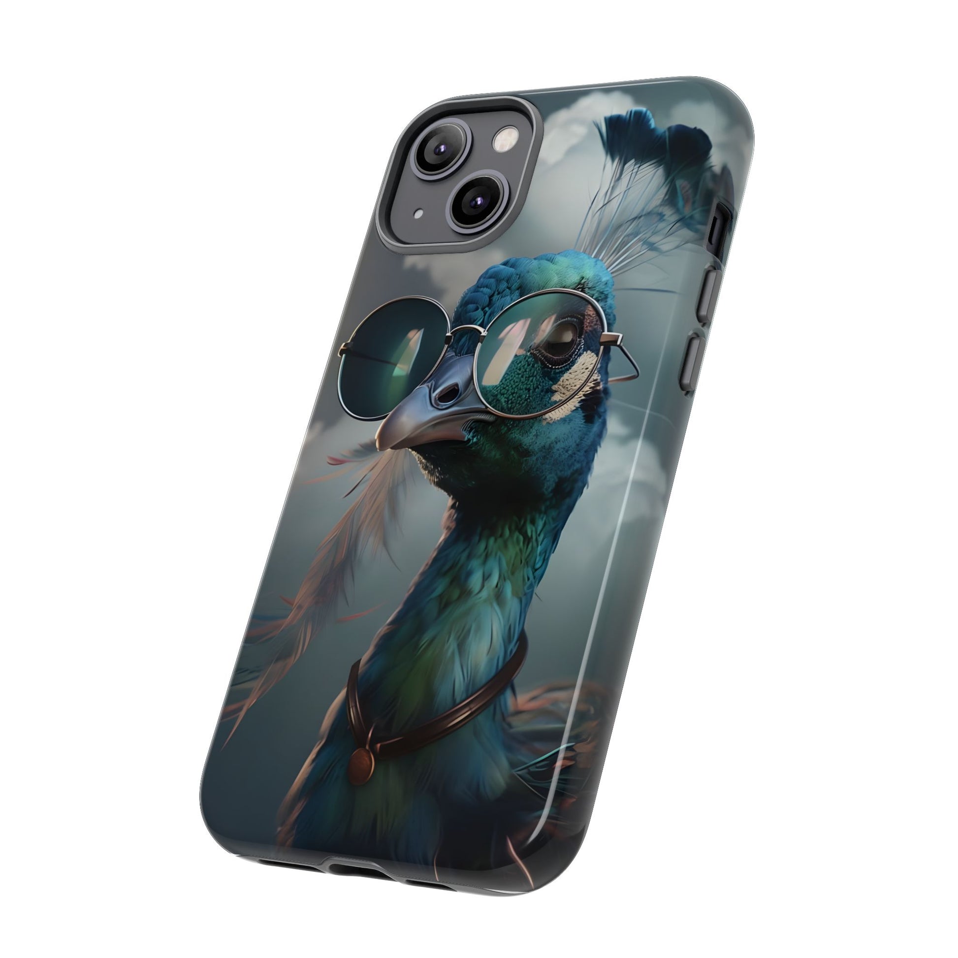 Phone Case, Peacock Design, Neon Lighting, Unique Gift, Hard Shell Cover, Protective Sleeve