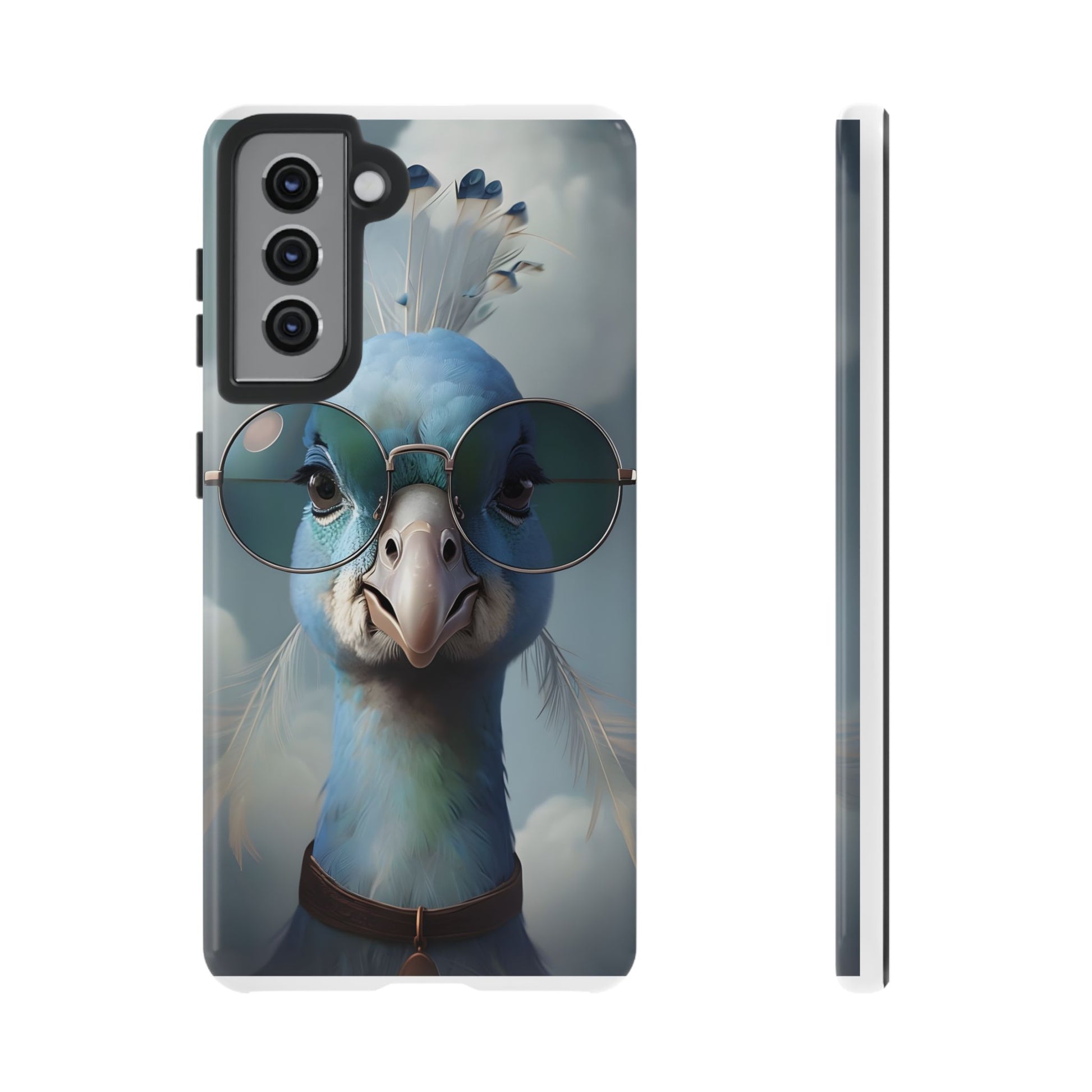 Phone Case, Glamorous Peacock Wearing Sunglasses - Protective Cover, Unique Gift, Trendy Accessories, Animal Lover, Fashionable Mobile Shell