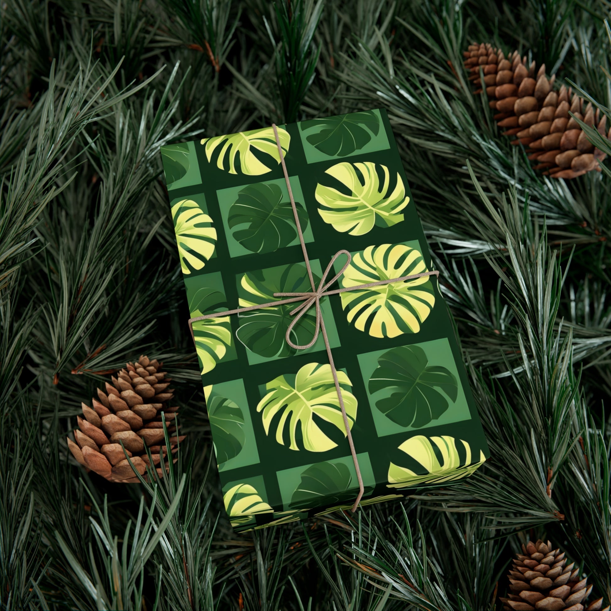 Wrapping Paper, Vibrant Tropical Botanical Pattern With Monstera Leaves - Gift Wrap Rolls, Eco-Friendly Gift Wrap, Holiday Season Wrapping