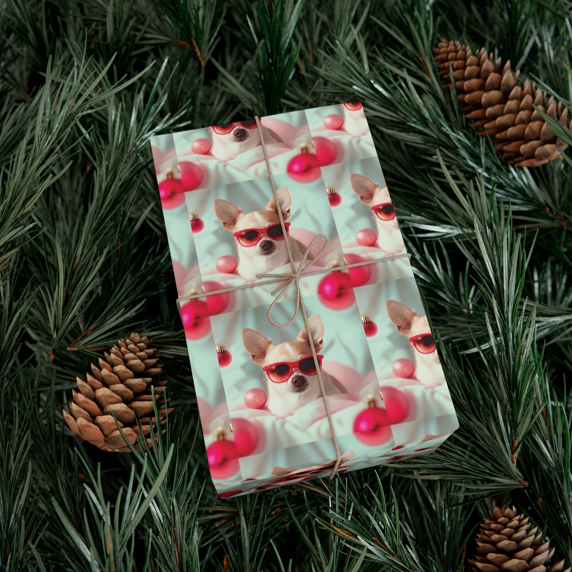 Gift Wrap Papers, Chihuahua In Sunglasses Over Soft Pastel - Wrapping Sheets, Cute Dog Lover Gift, Animal Print, Pet Owner Supplies, Pastel