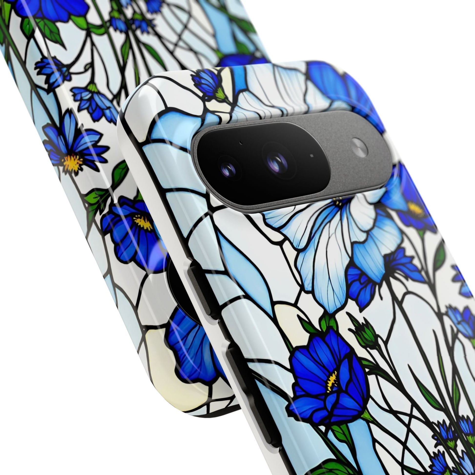 Botanical Stained Glass Tough Case - Floral Phone Cover, Protective Phone Case, Flower Pattern Phone Shell, Nature Inspired Smartphone Case,