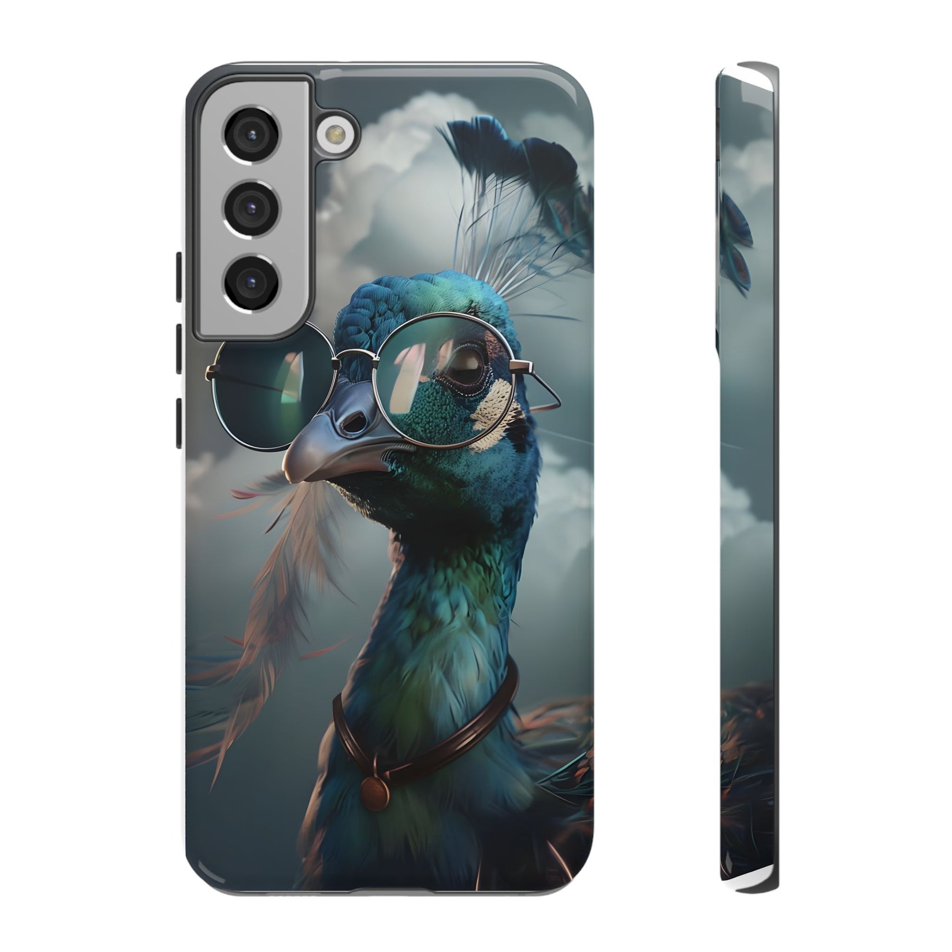 Phone Case, Peacock Design, Neon Lighting, Unique Gift, Hard Shell Cover, Protective Sleeve