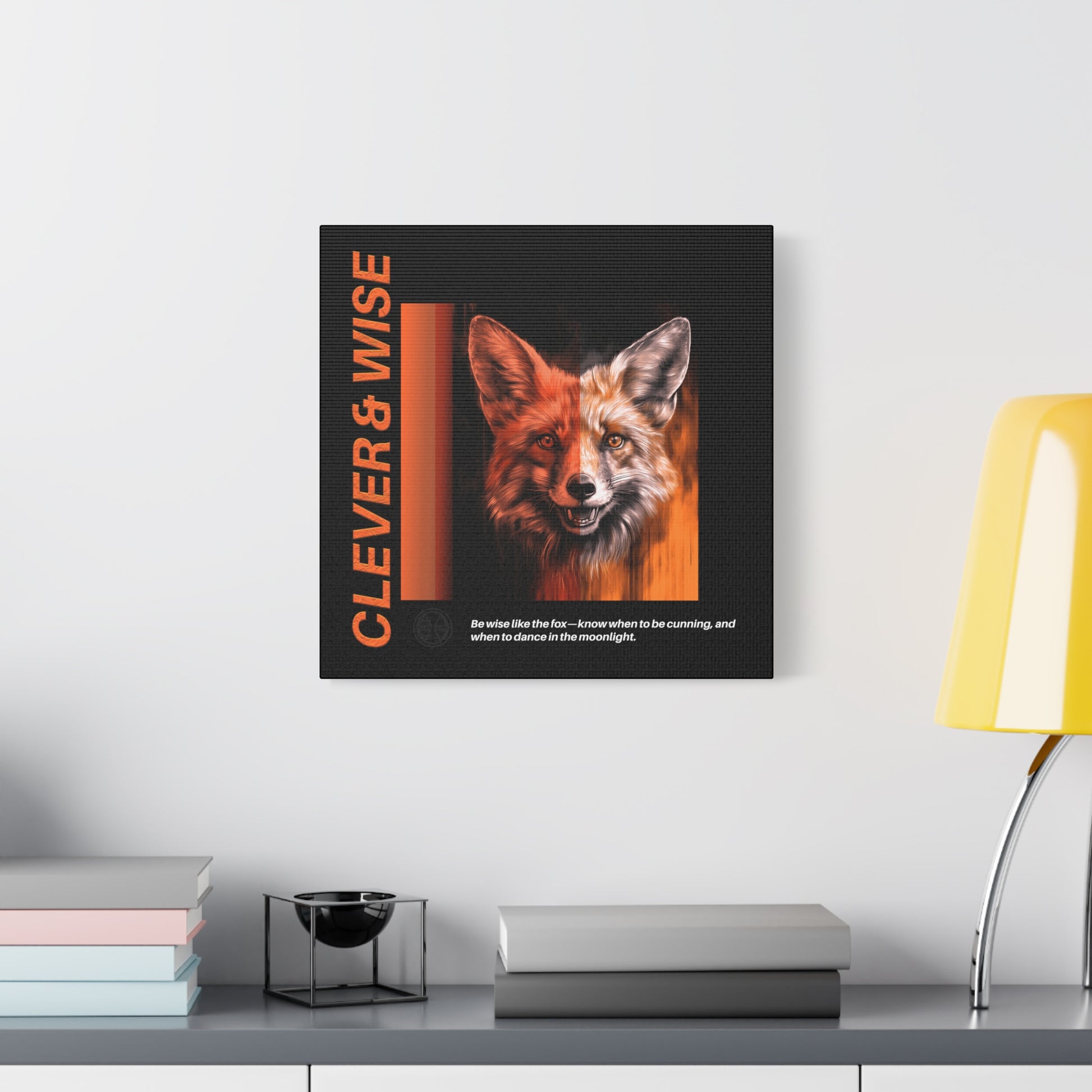 Fox Canvas Art, Inspirational & Wise Wall Decor, Nature Gift, Wildlife, Abstract Animal Artwork, Clever Motivational Matte Canvas