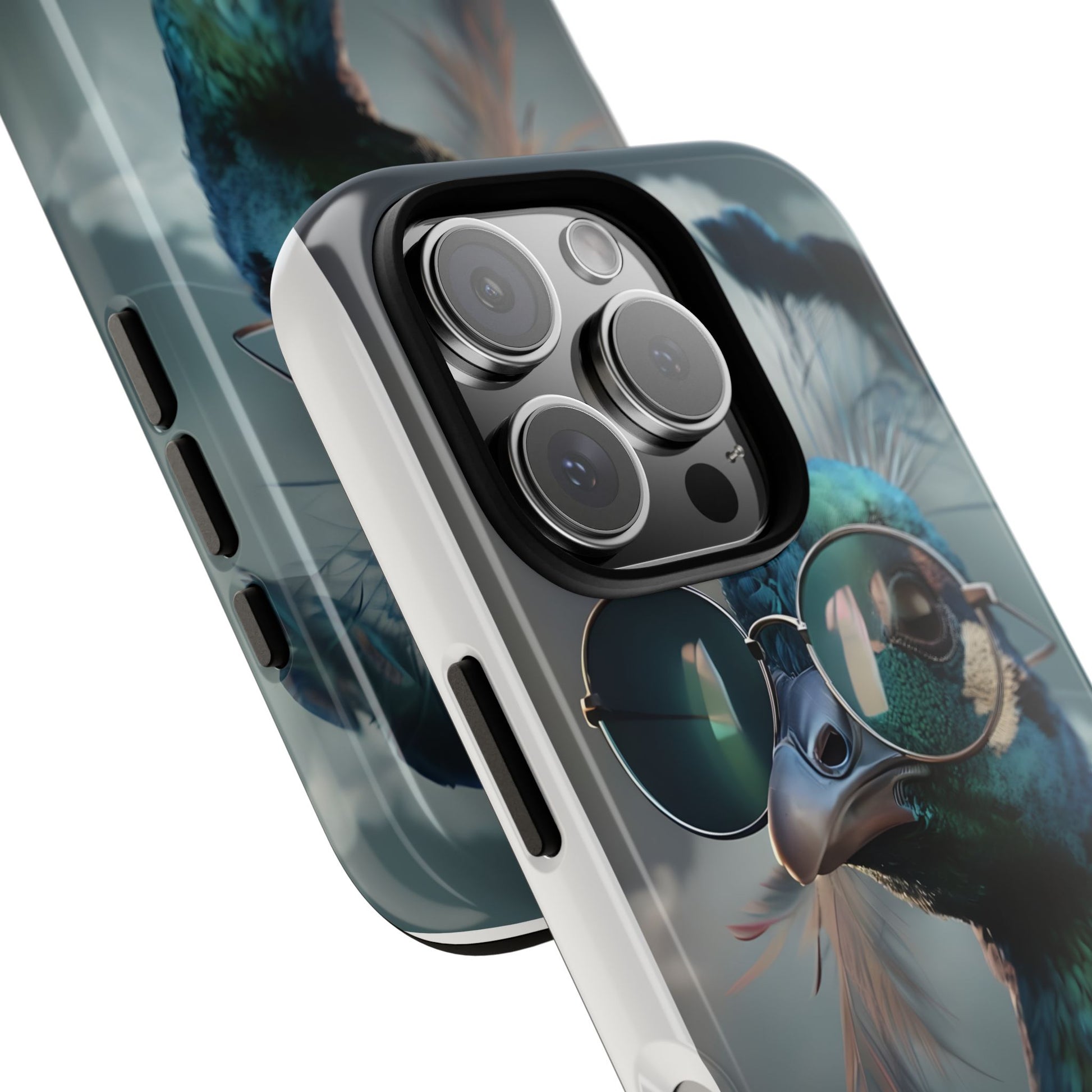 Phone Case, Peacock Design, Neon Lighting, Unique Gift, Hard Shell Cover, Protective Sleeve