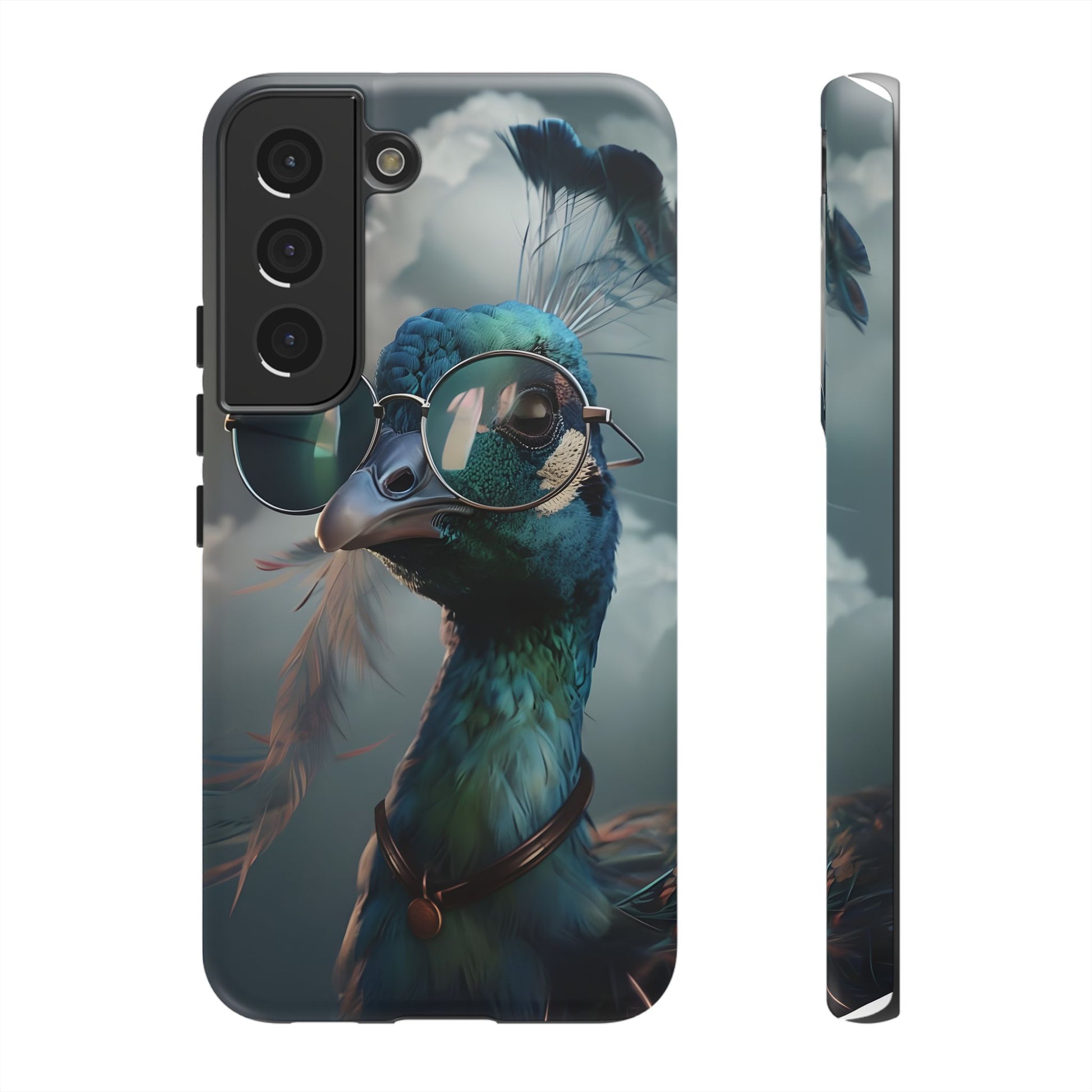 Phone Case, Peacock Design, Neon Lighting, Unique Gift, Hard Shell Cover, Protective Sleeve