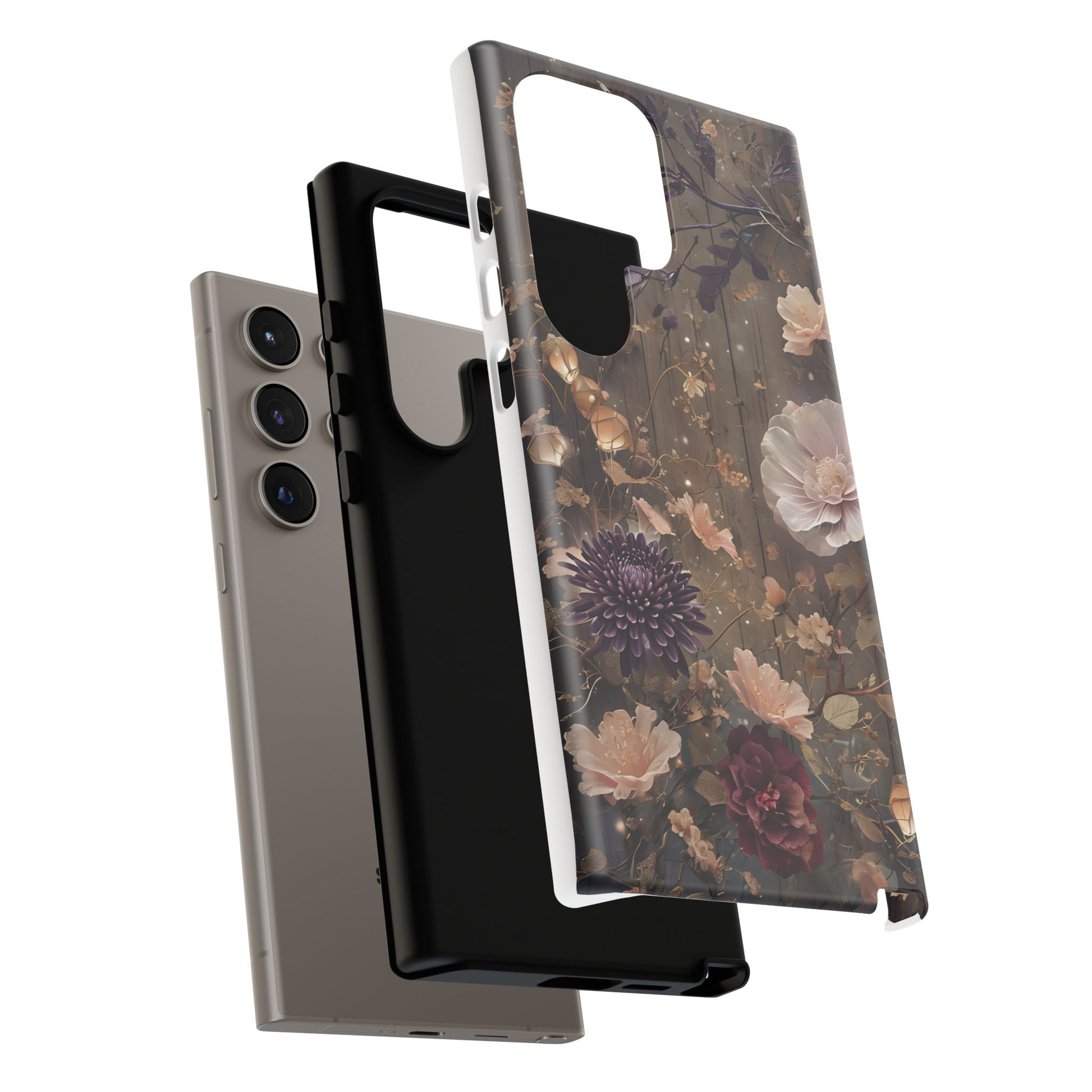 Tough Cases, Enchanting Floral Pattern - Floral Phone Case, Protective Phone Cover, Botanical Design, Flower Print, Tough Shell for Device