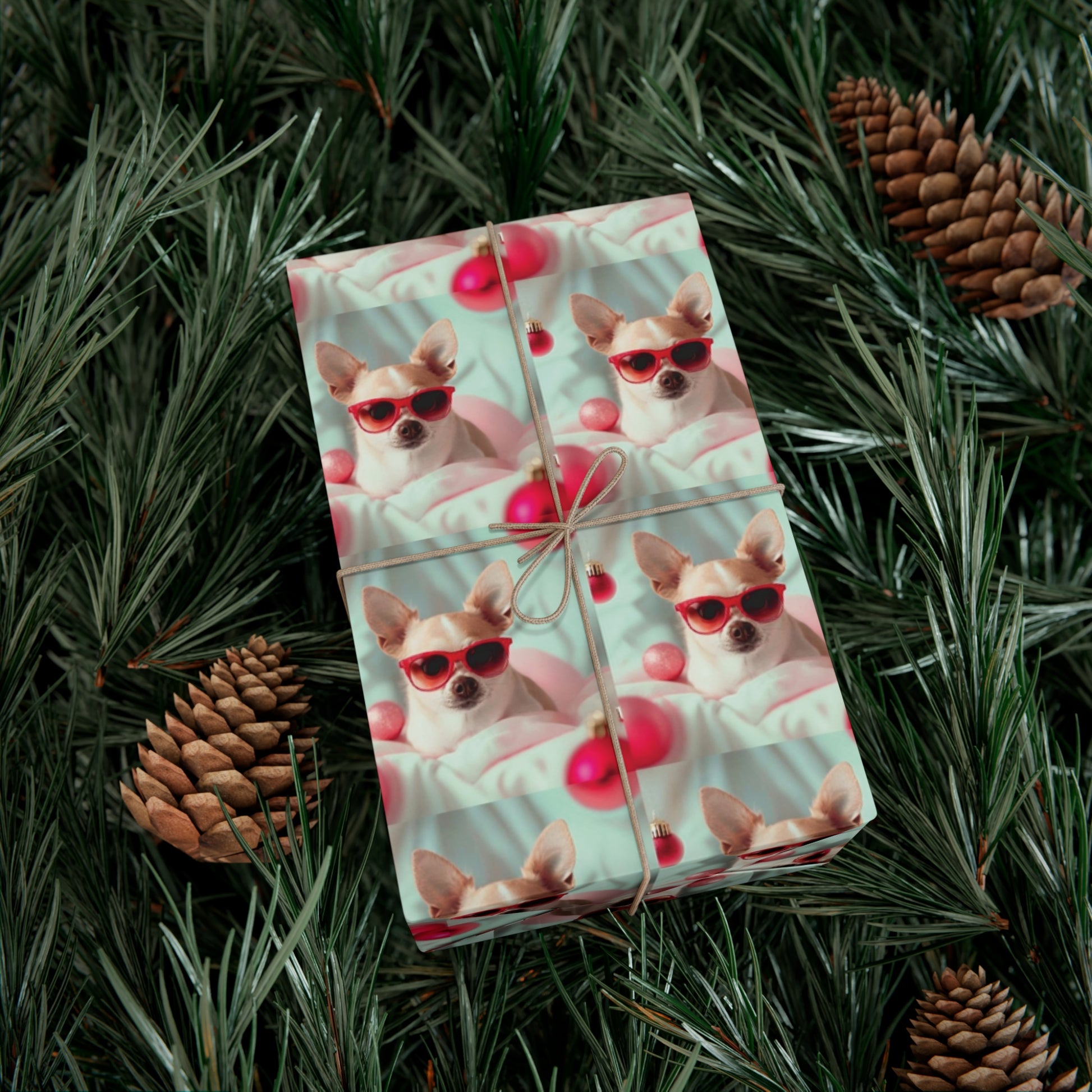 Gift Wrap Papers, Chihuahua In Sunglasses Over Soft Pastel - Wrapping Sheets, Cute Dog Lover Gift, Animal Print, Pet Owner Supplies, Pastel