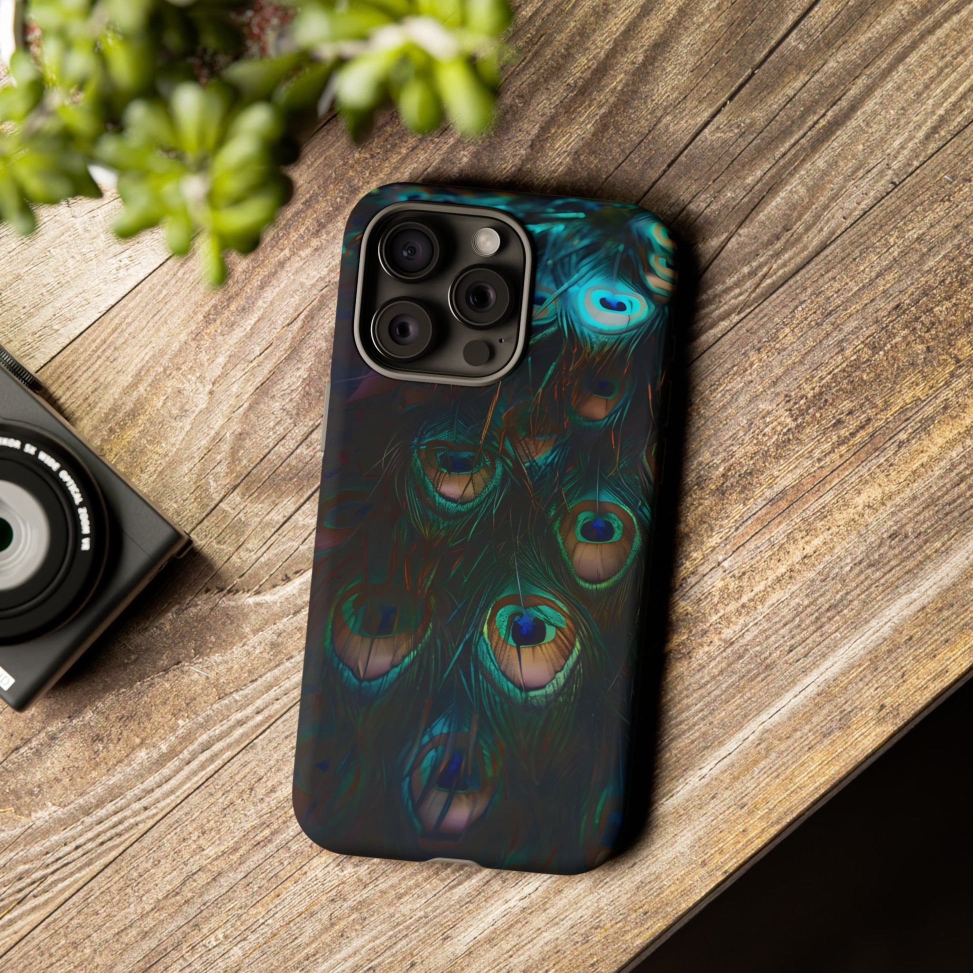Phone Case, Close Up Peacock Feathers Design, Protective Cover, Unique Gift, Stylish Accessory, Nature Lover Gift, Feather Print Case