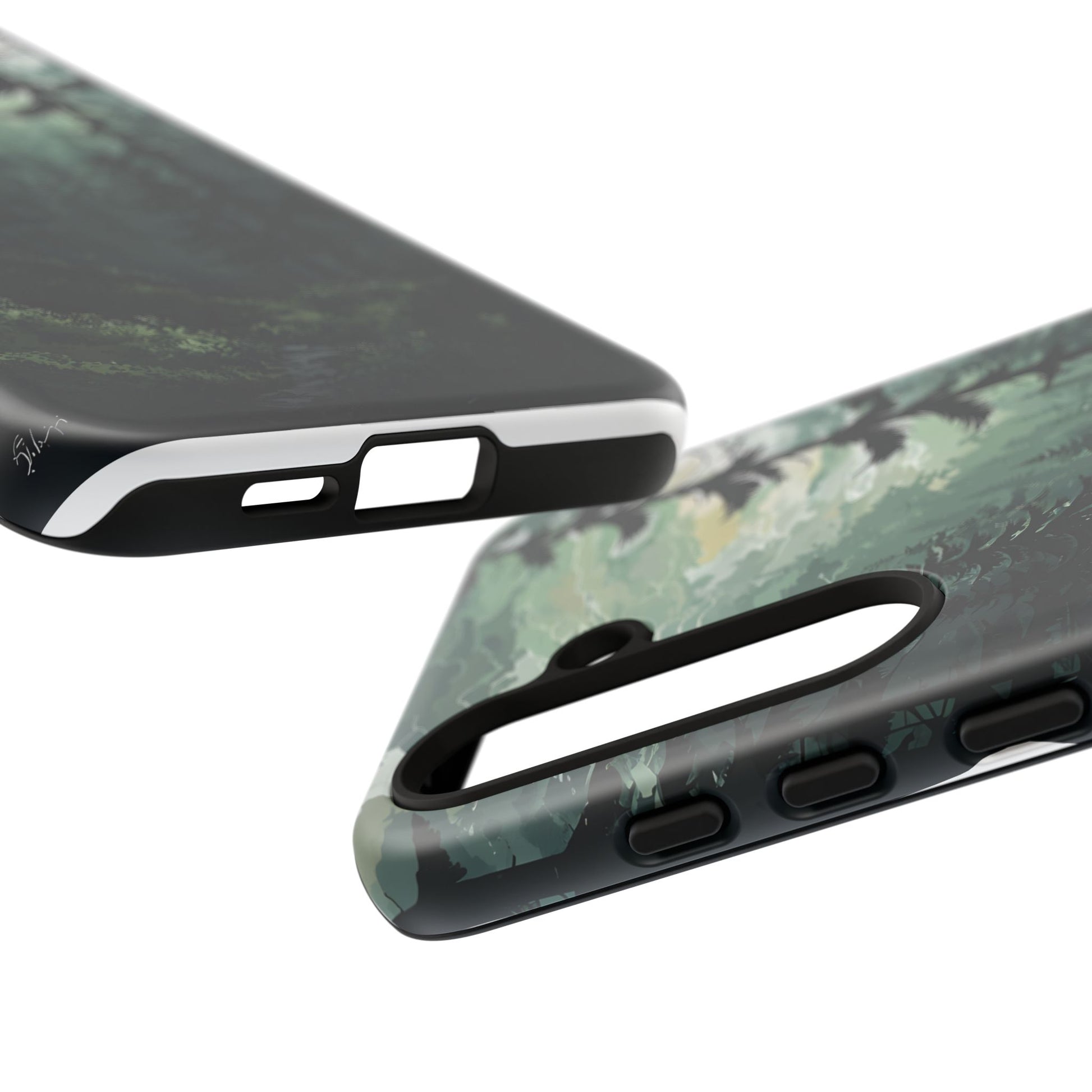 Phone Case, Serene Forest Landscape Digital Illustration Phone Case Cover, Tough Protective Cover, Unique Gift, Trendy