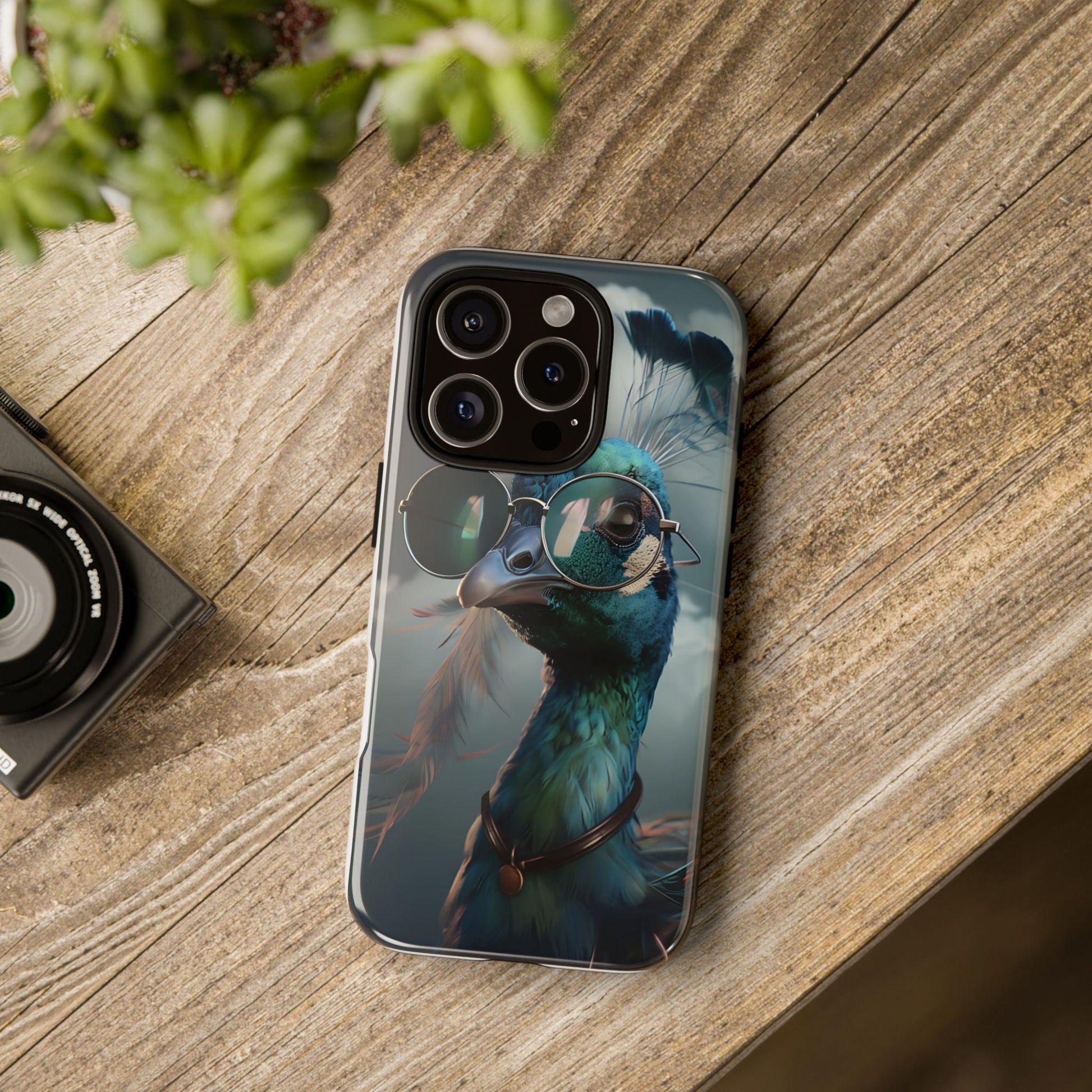 Phone Case, Peacock Design, Neon Lighting, Unique Gift, Hard Shell Cover, Protective Sleeve