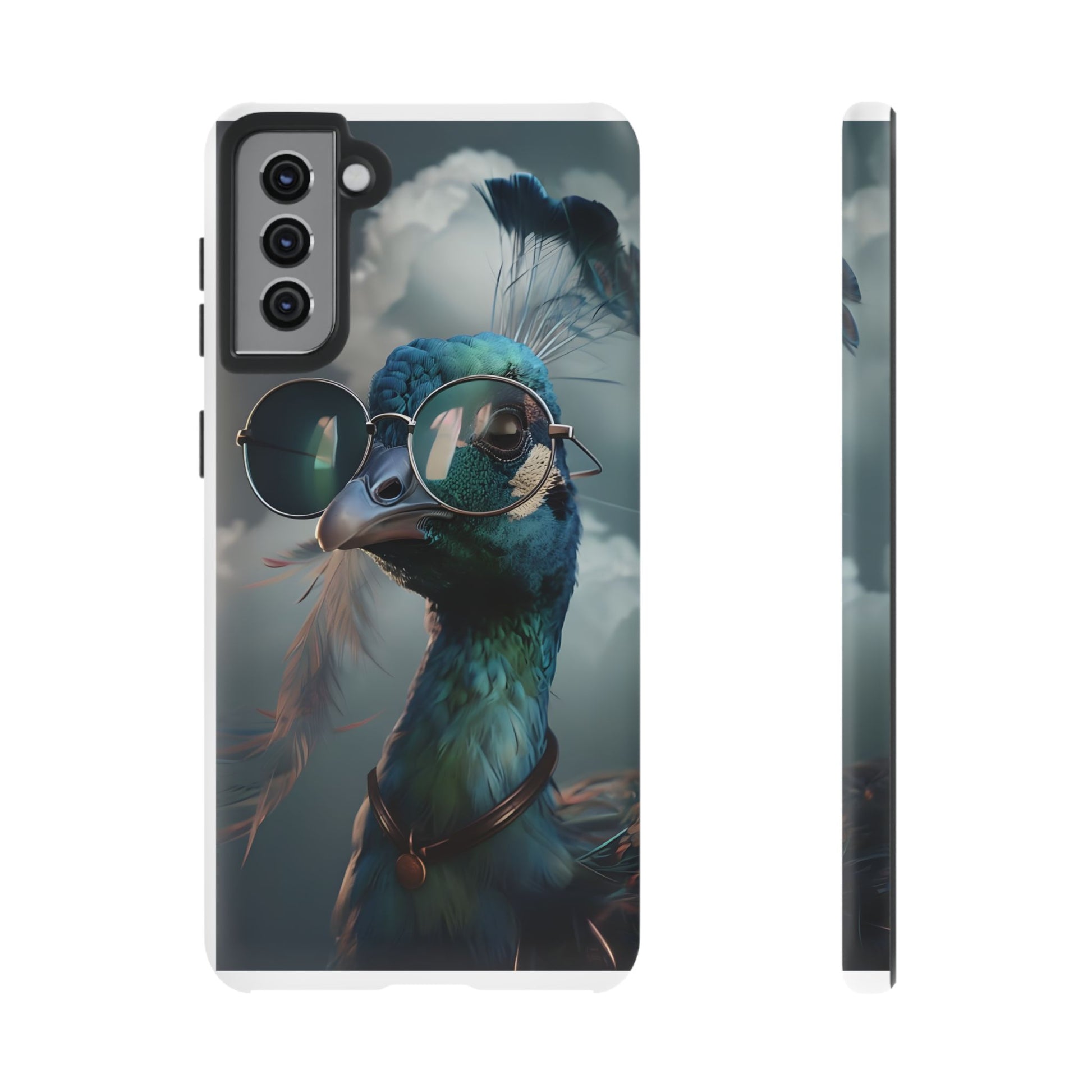 Phone Case, Peacock Design, Neon Lighting, Unique Gift, Hard Shell Cover, Protective Sleeve