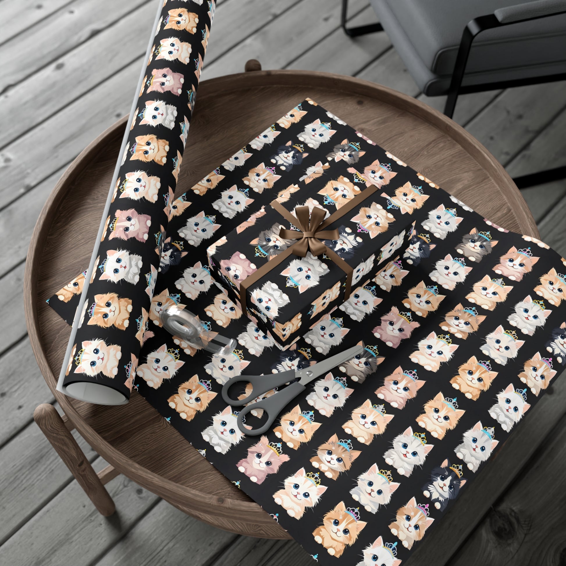 Gift Wrap Papers, Adorable Kittens wearing tiaras - Perfect for cat lovers, birthday gifts, holiday presents, crafting projects - Tissue