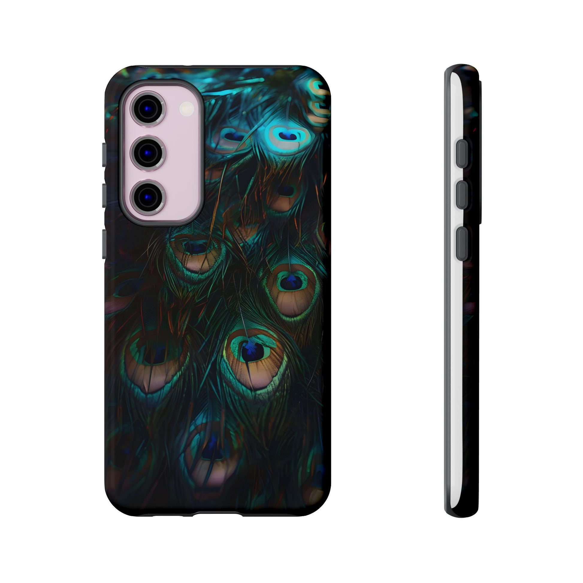 Phone Case, Close Up Peacock Feathers Design, Protective Cover, Unique Gift, Stylish Accessory, Nature Lover Gift, Feather Print Case