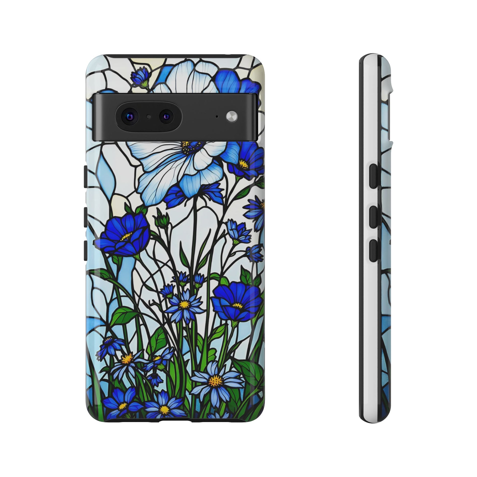 Botanical Stained Glass Tough Case - Floral Phone Cover, Protective Phone Case, Flower Pattern Phone Shell, Nature Inspired Smartphone Case,