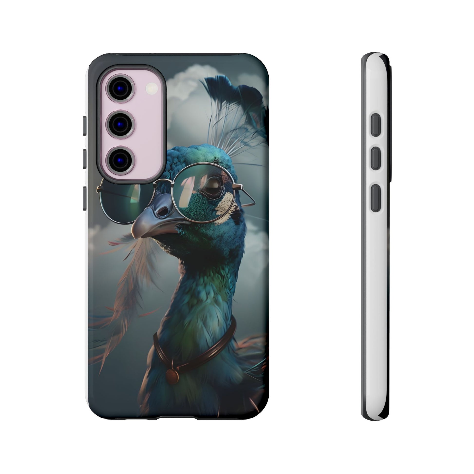 Phone Case, Peacock Design, Neon Lighting, Unique Gift, Hard Shell Cover, Protective Sleeve