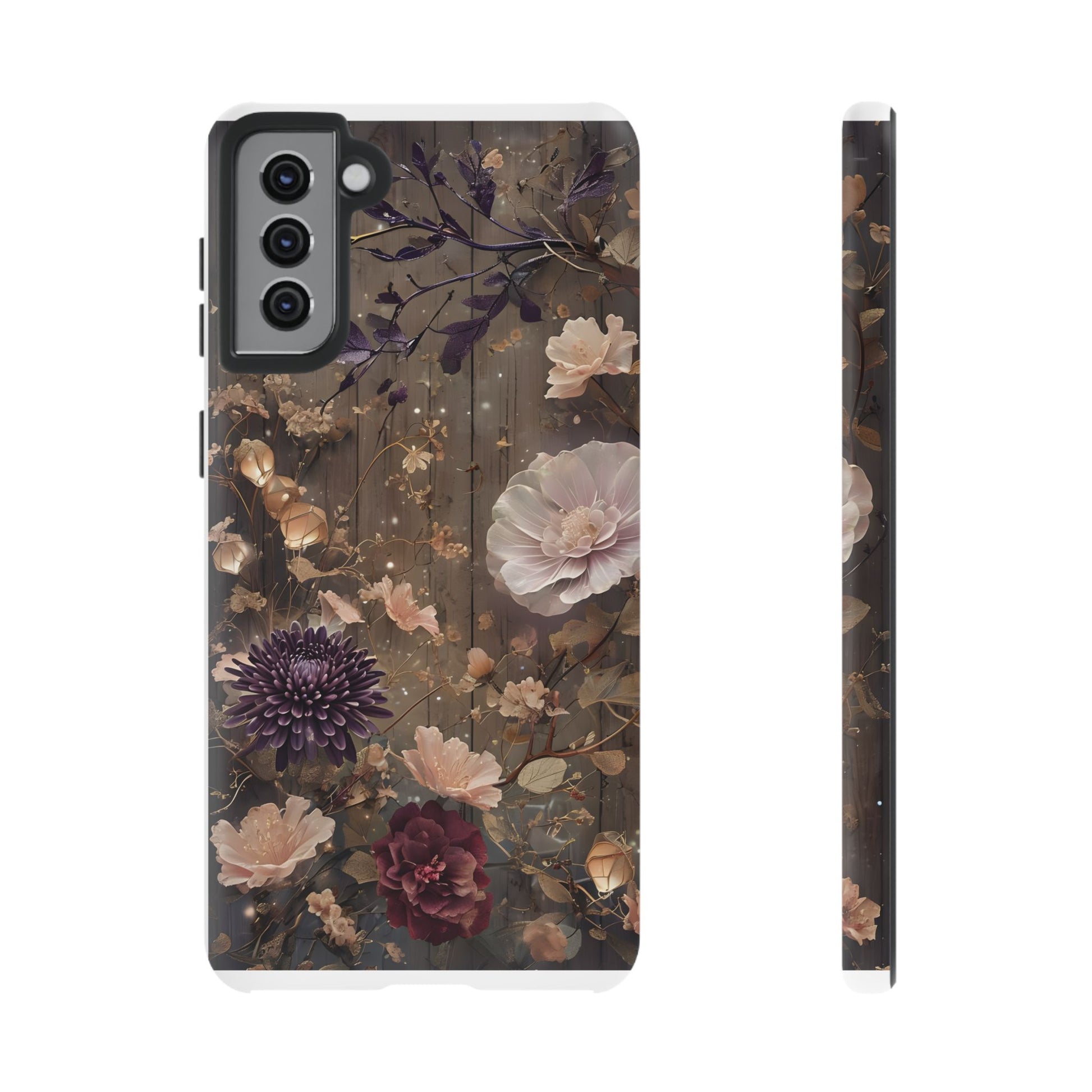 Tough Cases, Enchanting Floral Pattern - Floral Phone Case, Protective Phone Cover, Botanical Design, Flower Print, Tough Shell for Device