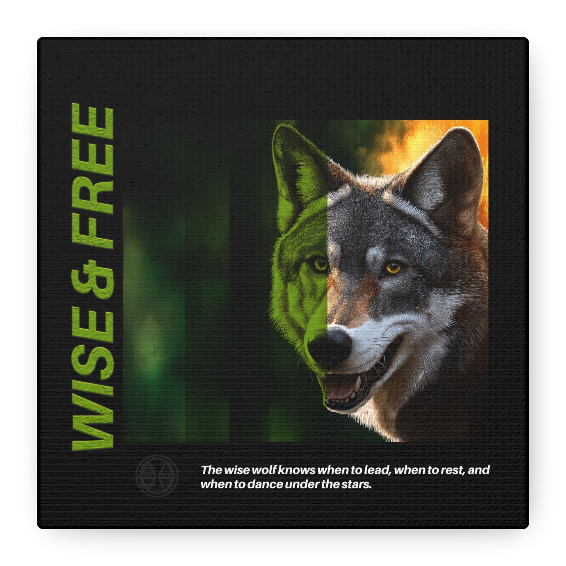 Canvas Art, Wise & Free Wall Decor, Inspirational Wolf, Motivational Home Decor, Nature-Themed Gift