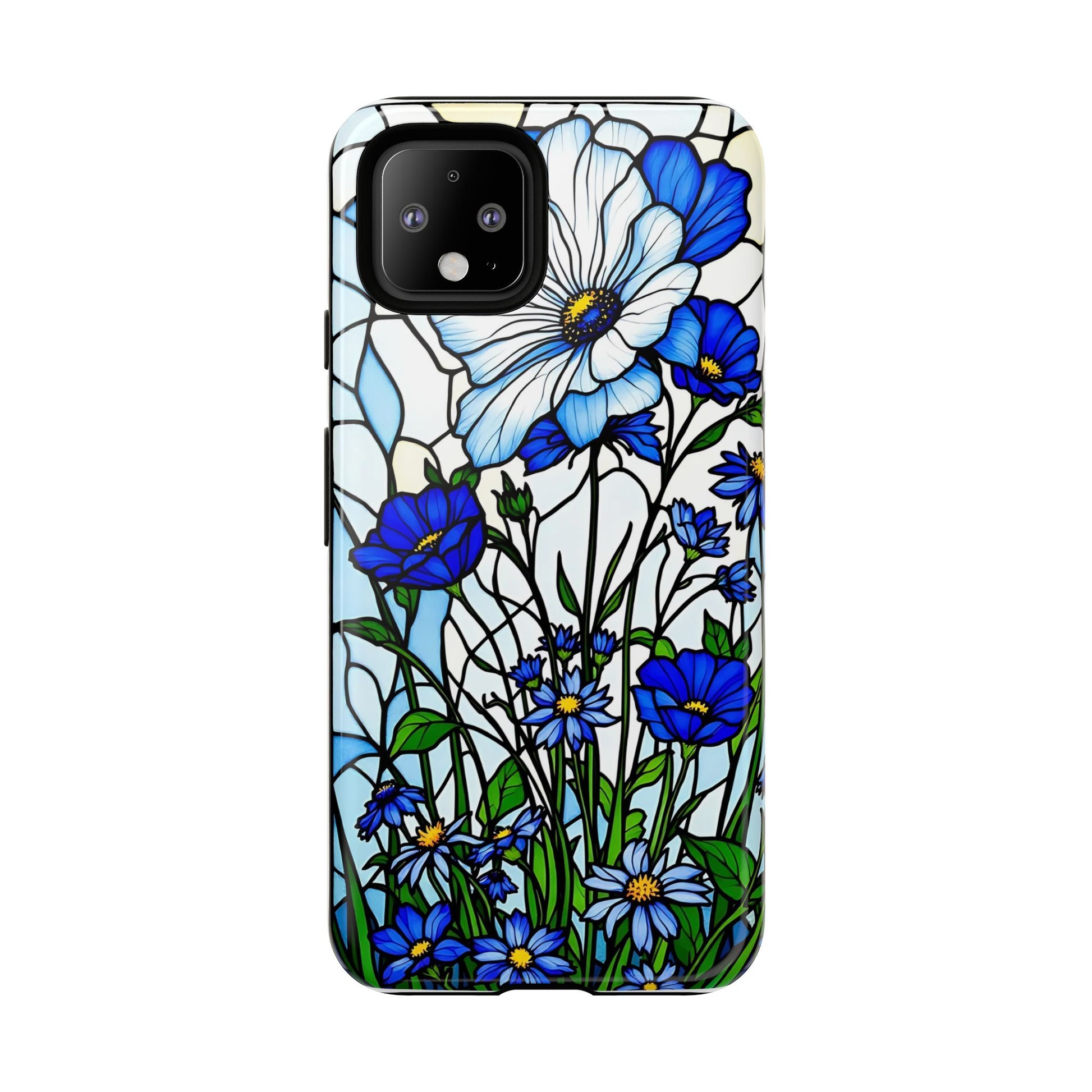 Botanical Stained Glass Tough Case - Floral Phone Cover, Protective Phone Case, Flower Pattern Phone Shell, Nature Inspired Smartphone Case,