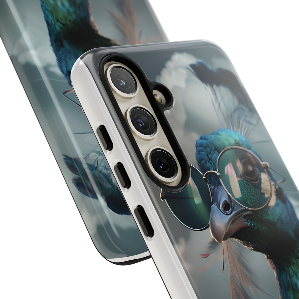 Phone Case, Peacock Design, Neon Lighting, Unique Gift, Hard Shell Cover, Protective Sleeve