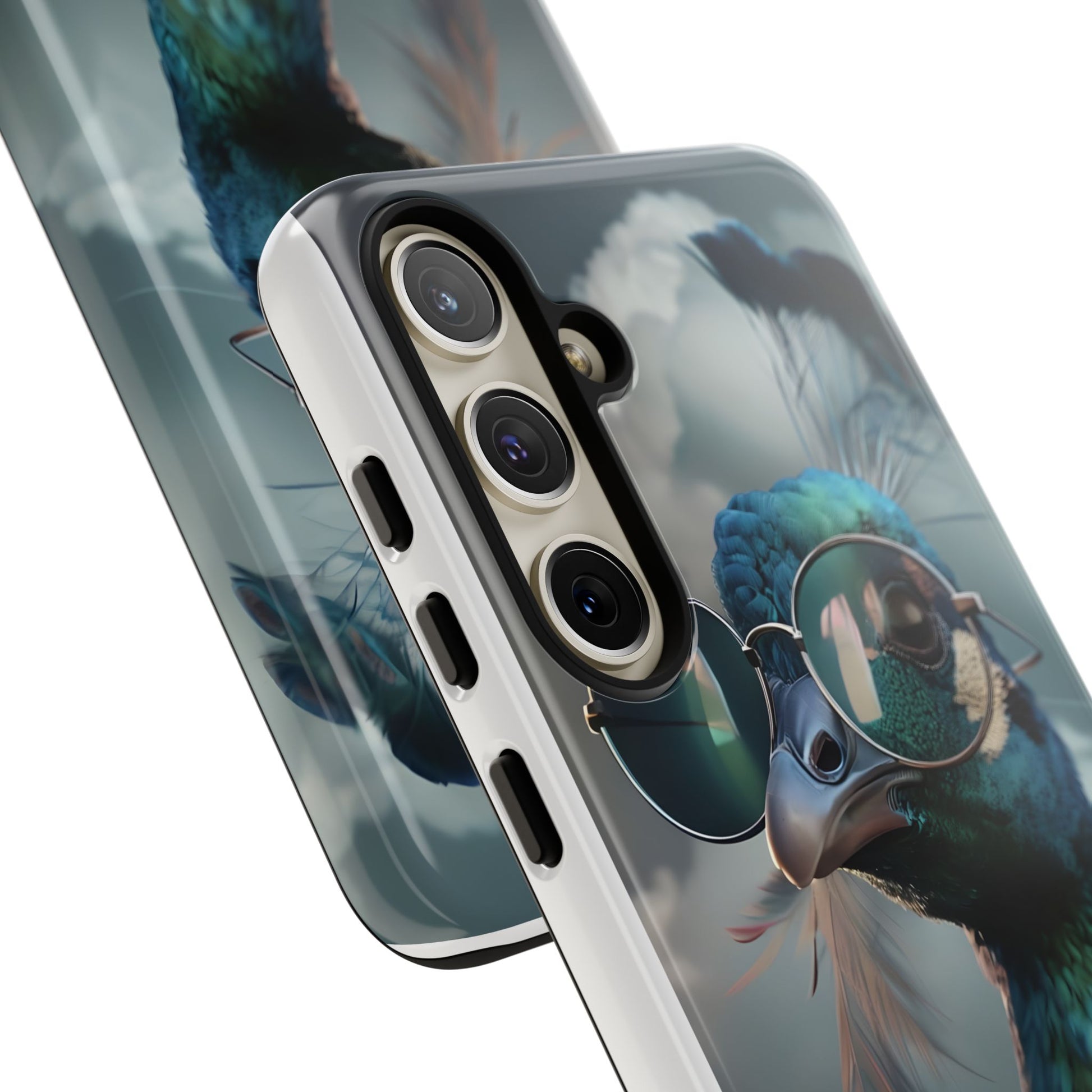 Phone Case, Peacock Design, Neon Lighting, Unique Gift, Hard Shell Cover, Protective Sleeve