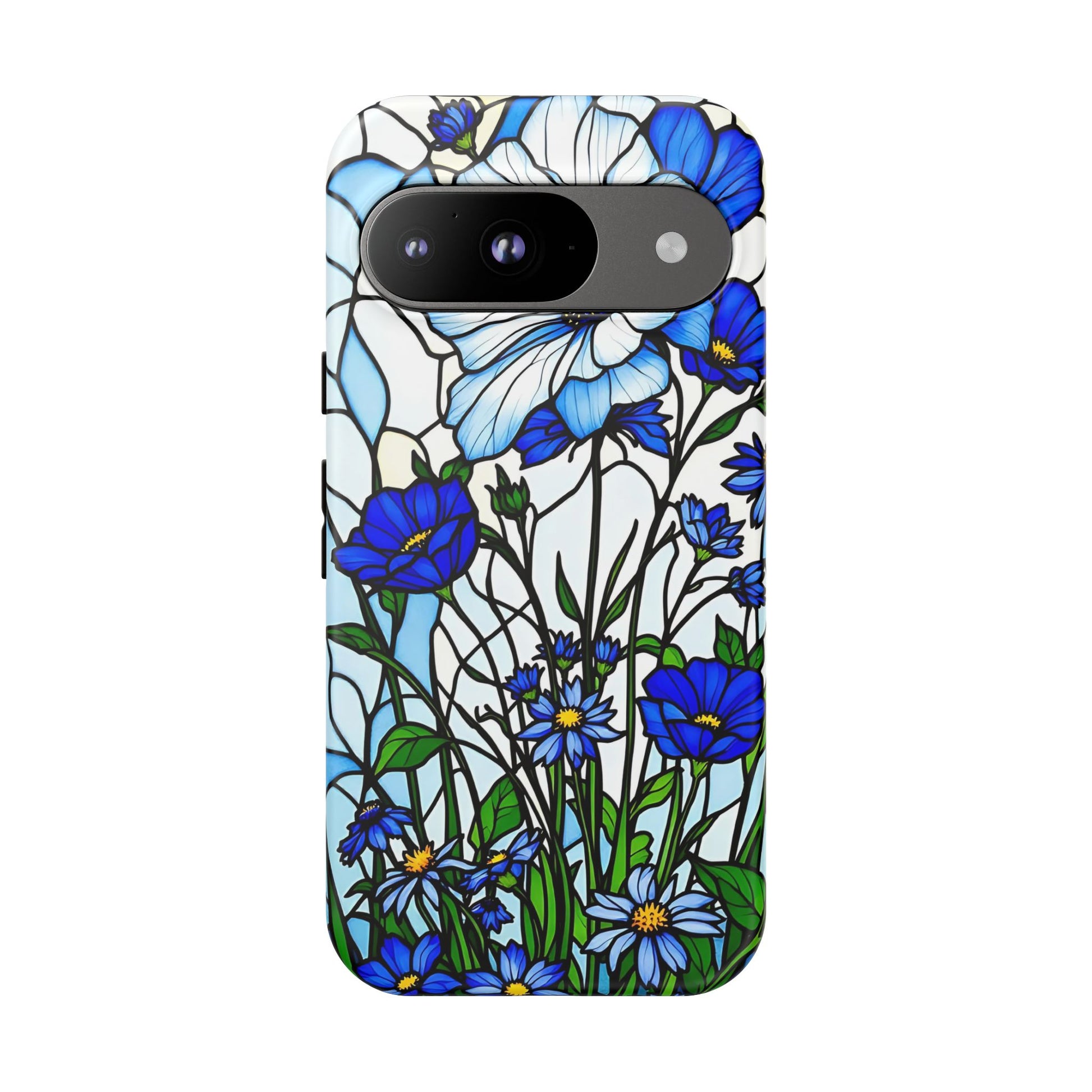 Botanical Stained Glass Tough Case - Floral Phone Cover, Protective Phone Case, Flower Pattern Phone Shell, Nature Inspired Smartphone Case,