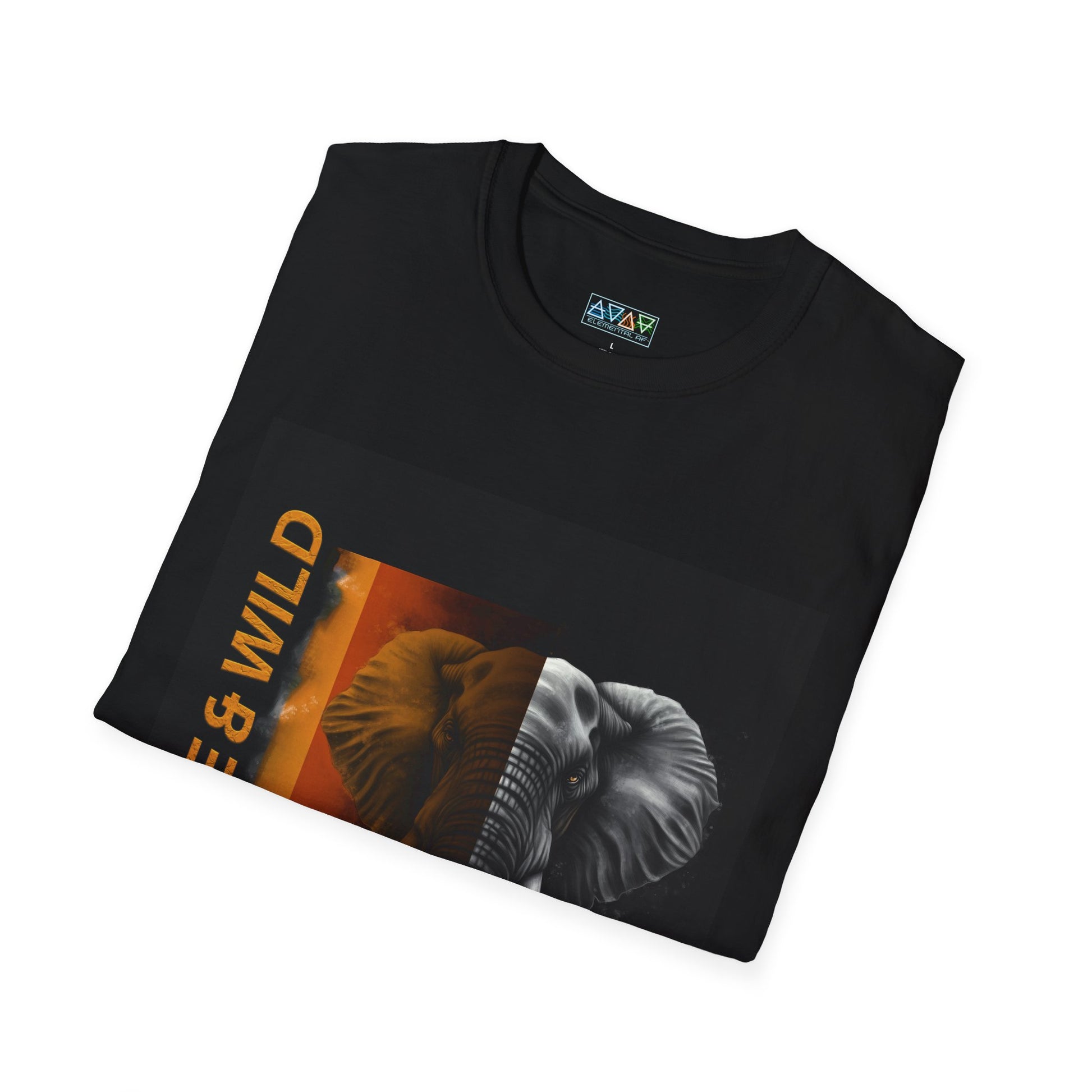Wise & Wild Elephant T-Shirt, Unisex Softstyle Tee, Nature Lover Gift, Animal Lover Apparel, Wildlife Conservation Shirt