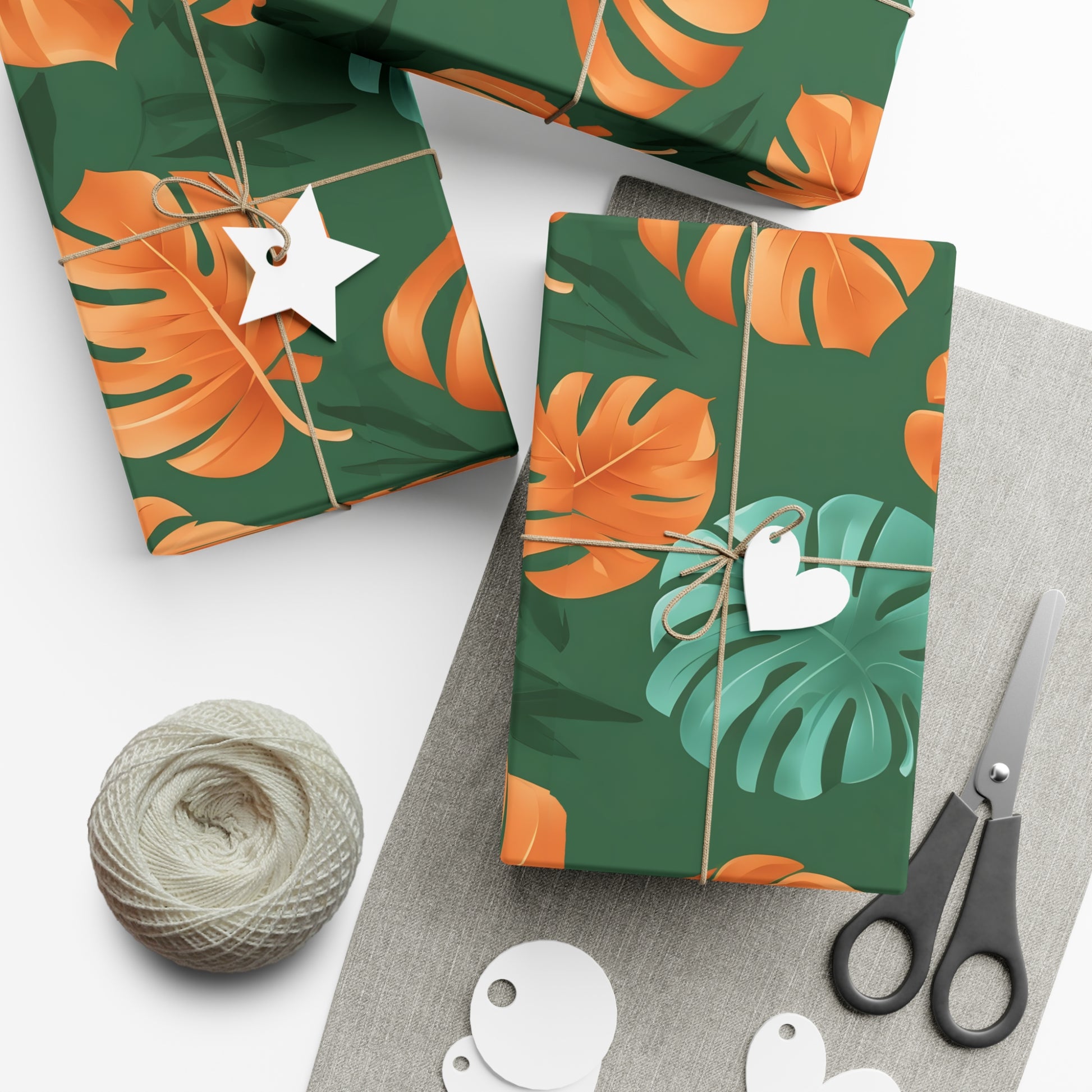 Wrapping Paper, Tropical Monstera Leaf Gift Wrap, Botanical Pattern Sheets, Colorful Holiday Gift Wrap, Jungle Party Wrap Roll, Leafy