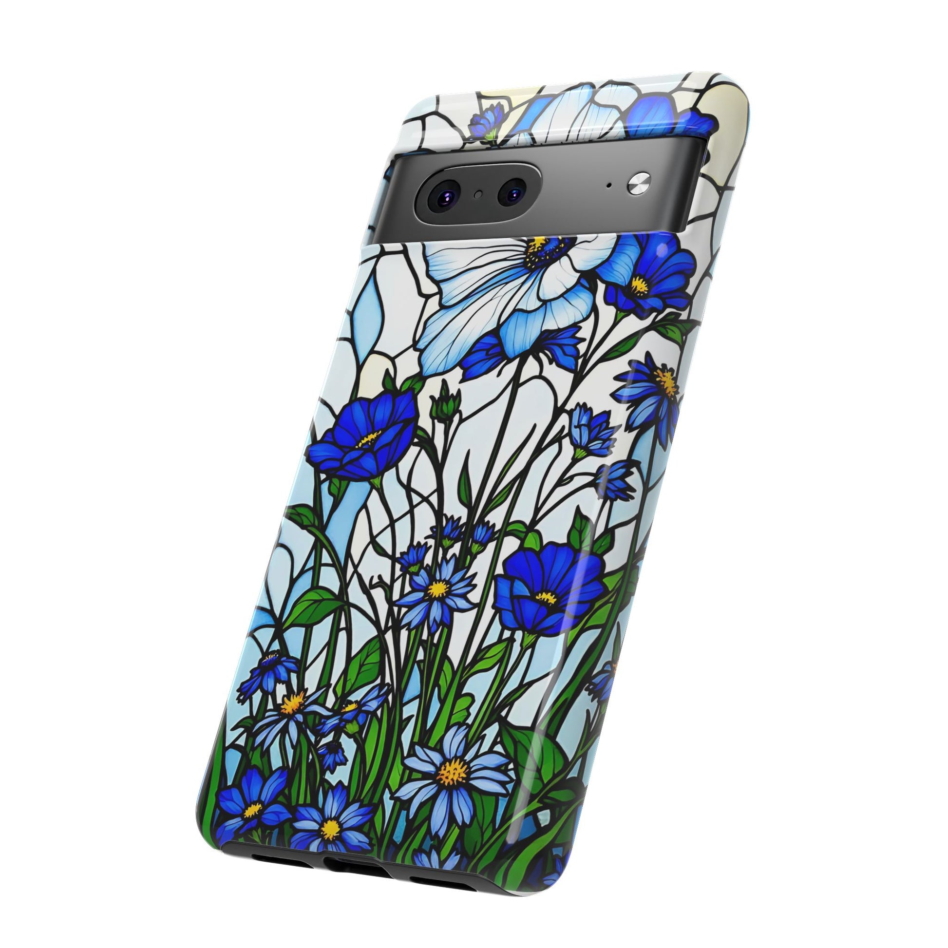 Botanical Stained Glass Tough Case - Floral Phone Cover, Protective Phone Case, Flower Pattern Phone Shell, Nature Inspired Smartphone Case,