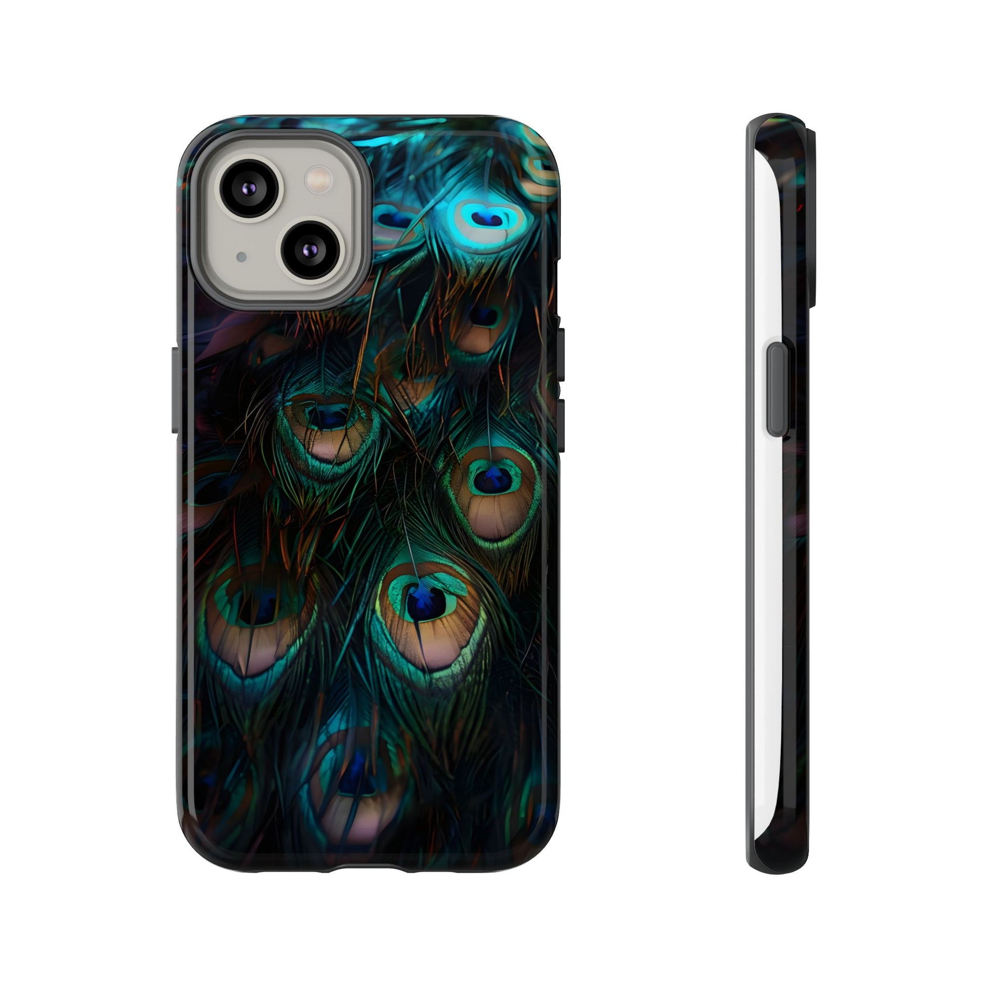 Phone Case, Close Up Peacock Feathers Design, Protective Cover, Unique Gift, Stylish Accessory, Nature Lover Gift, Feather Print Case