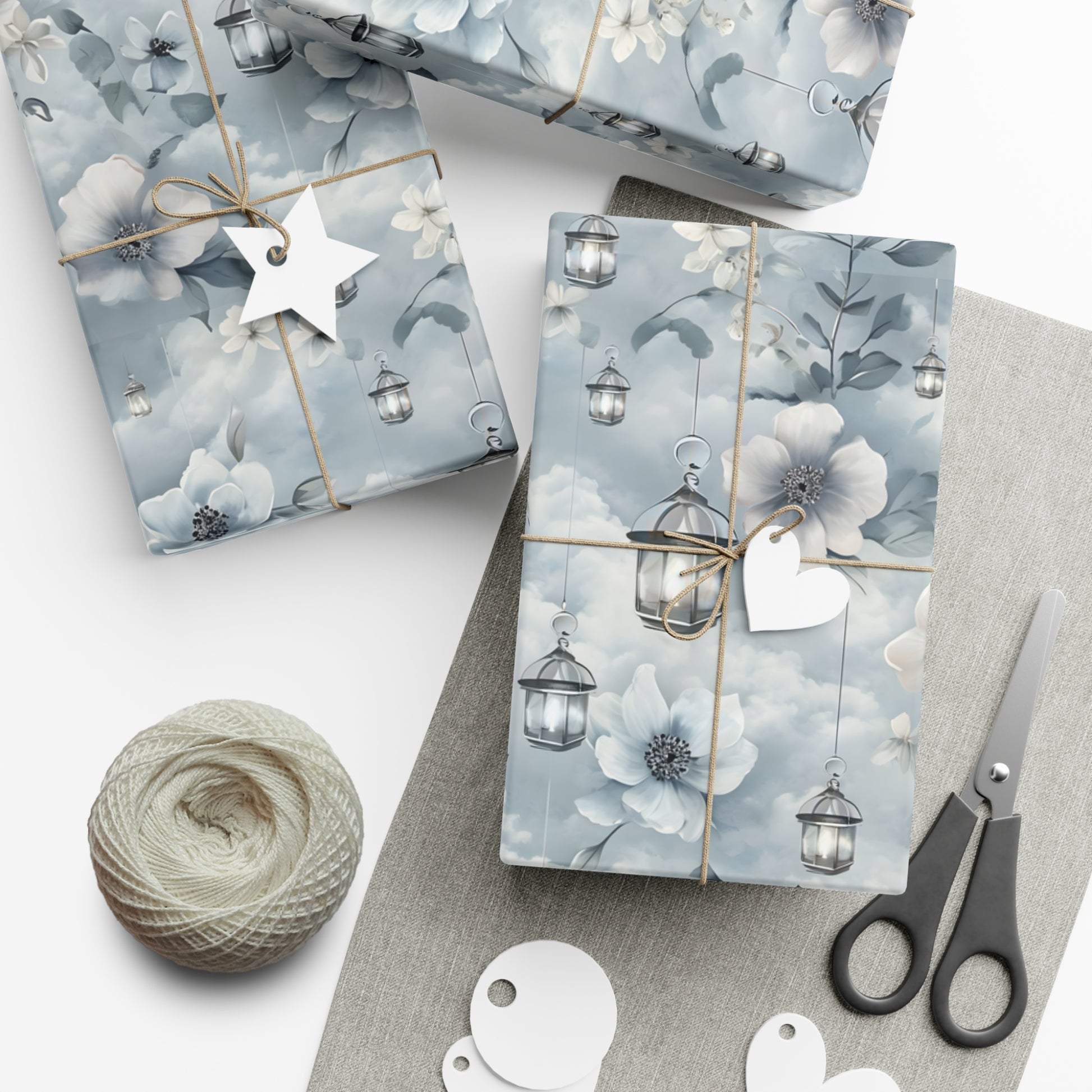 Gift Wrap Papers, Wrapping Paper, Gift Wrap Roll, Floral Lantern Design, Birthday Present, Packaging Supplies