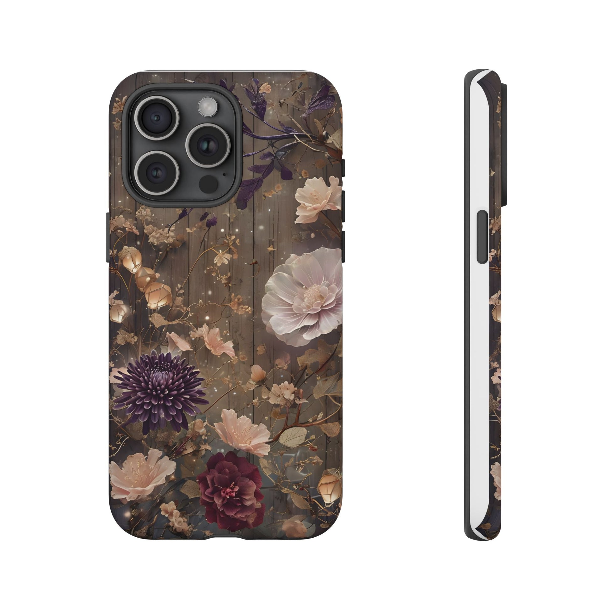 Tough Cases, Enchanting Floral Pattern - Floral Phone Case, Protective Phone Cover, Botanical Design, Flower Print, Tough Shell for Device