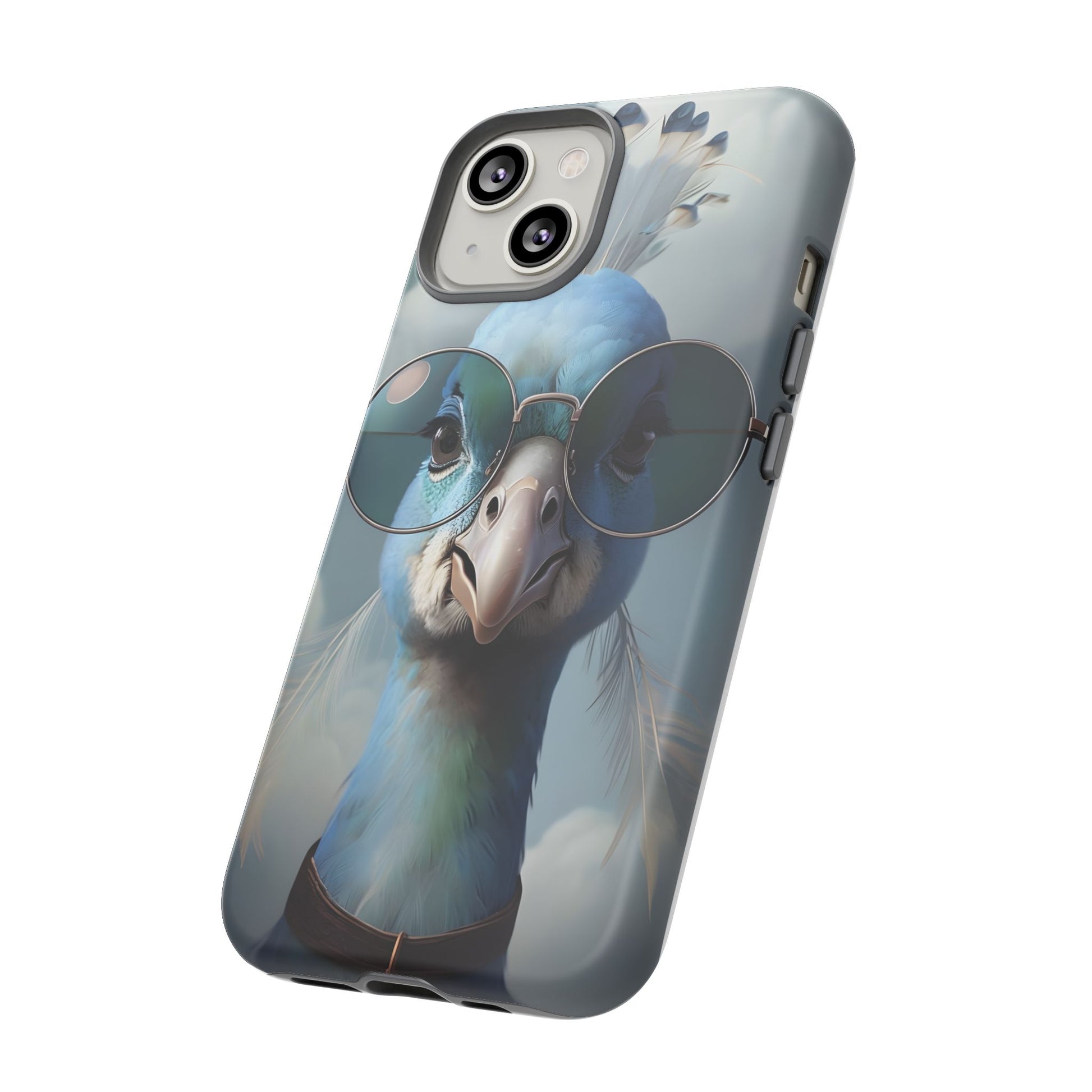 Phone Case, Glamorous Peacock Wearing Sunglasses - Protective Cover, Unique Gift, Trendy Accessories, Animal Lover, Fashionable Mobile Shell