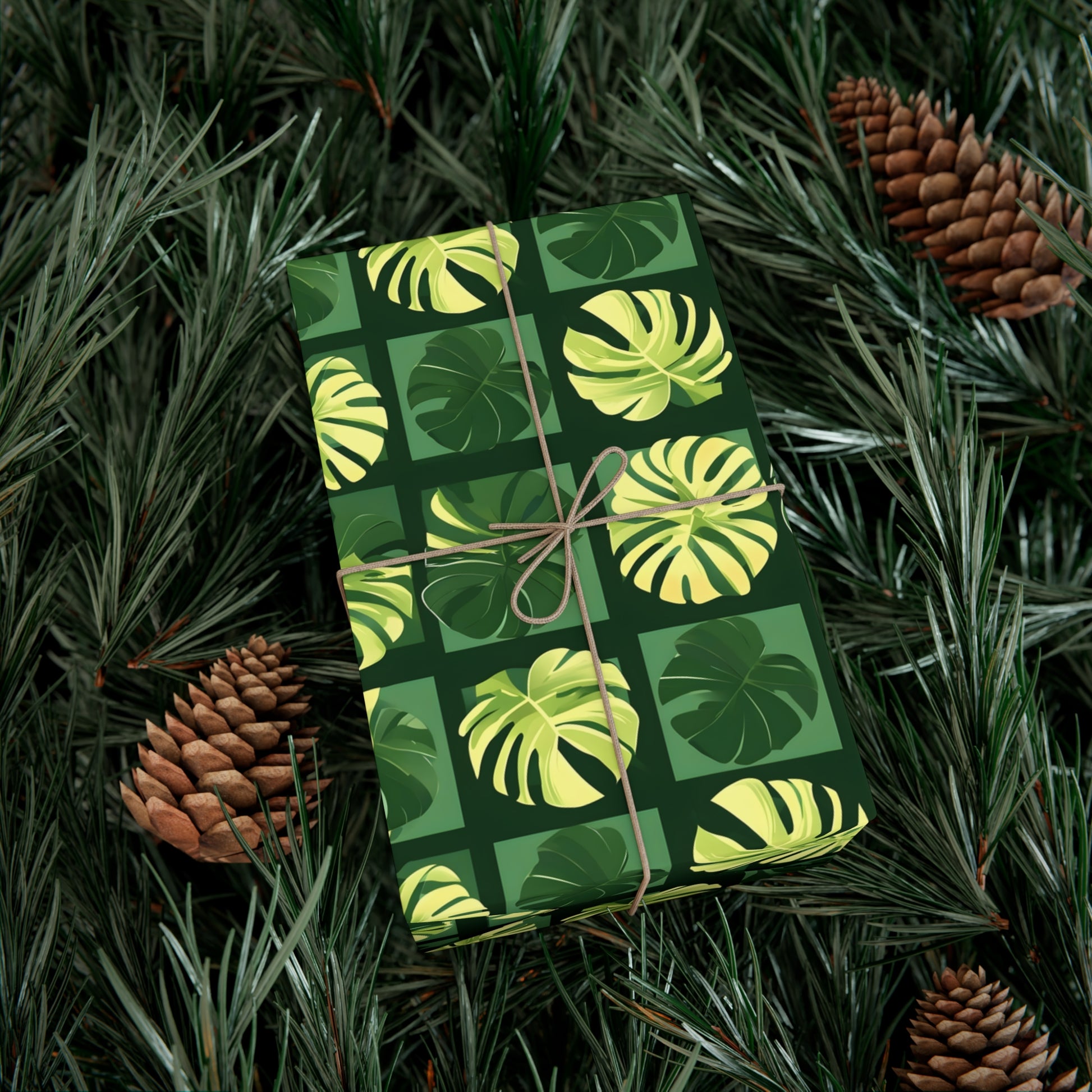 Wrapping Paper, Vibrant Tropical Botanical Pattern With Monstera Leaves - Gift Wrap Rolls, Eco-Friendly Gift Wrap, Holiday Season Wrapping