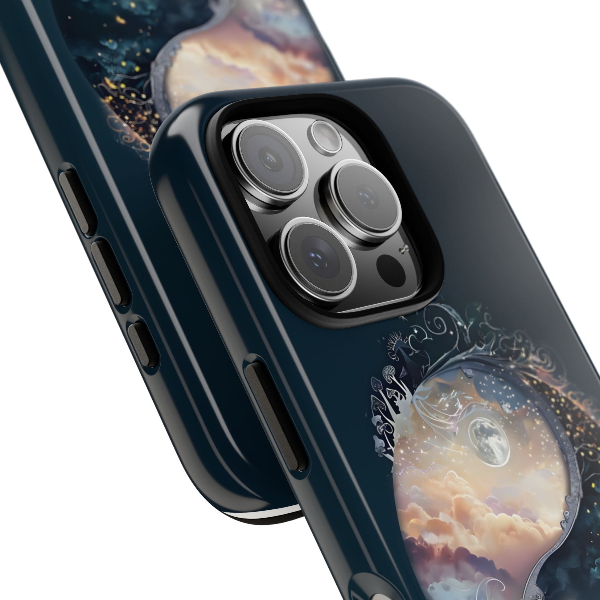 Phone Case, Yin-Yang Symbol Design, Whimsical Day Night Fantasy Print, Protective Cover, Tough Skin, Phone Accessories, Phone Protection