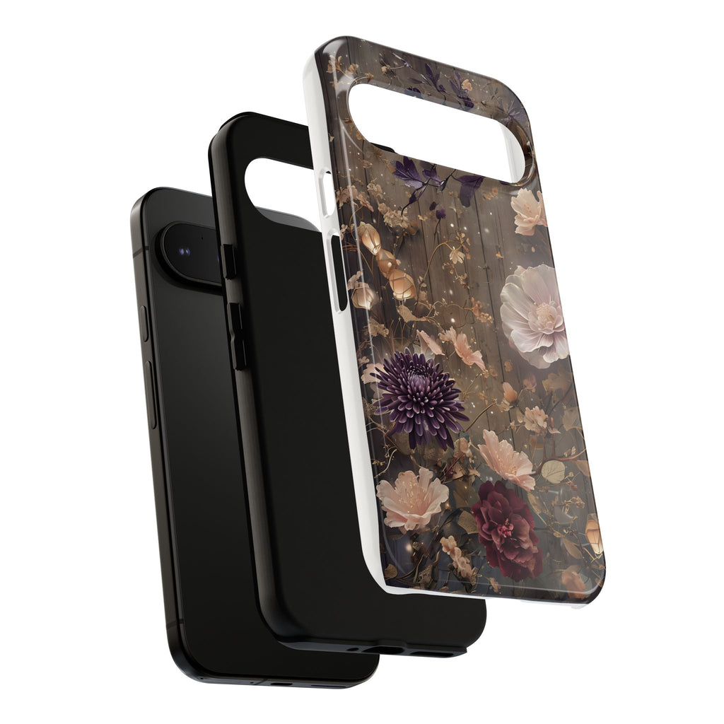 Tough Cases, Enchanting Floral Pattern - Floral Phone Case, Protective Phone Cover, Botanical Design, Flower Print, Tough Shell for Device