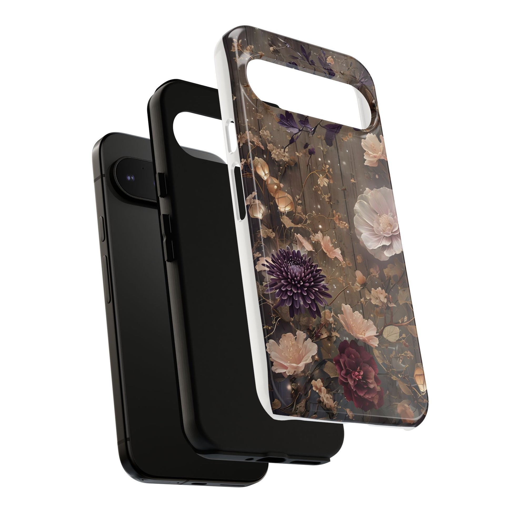 Tough Cases, Enchanting Floral Pattern - Floral Phone Case, Protective Phone Cover, Botanical Design, Flower Print, Tough Shell for Device