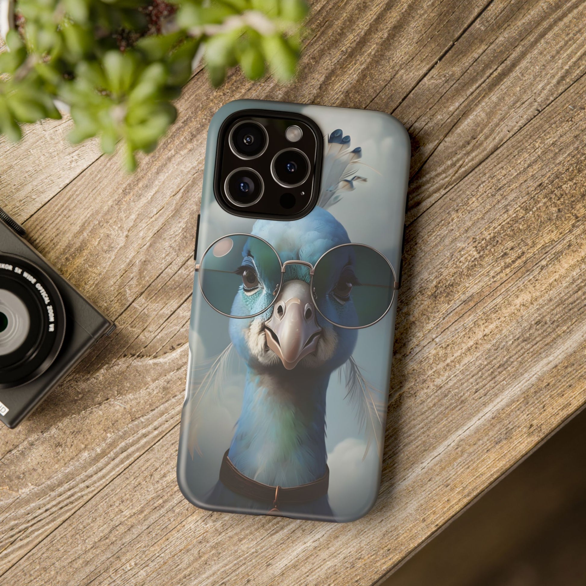 Phone Case, Glamorous Peacock Wearing Sunglasses - Protective Cover, Unique Gift, Trendy Accessories, Animal Lover, Fashionable Mobile Shell