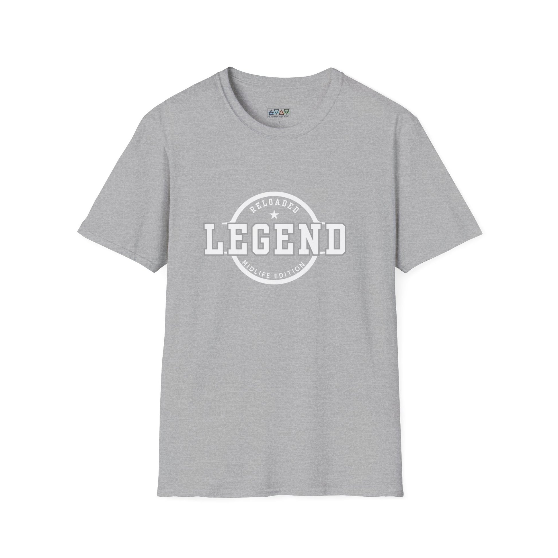 Mid-Life Legend Reloaded - Unisex Softstyle T-Shirt - Casual Comfort, Perfect for Legends, Gift for Him, Everyday Wear, Fun Gift Ideas