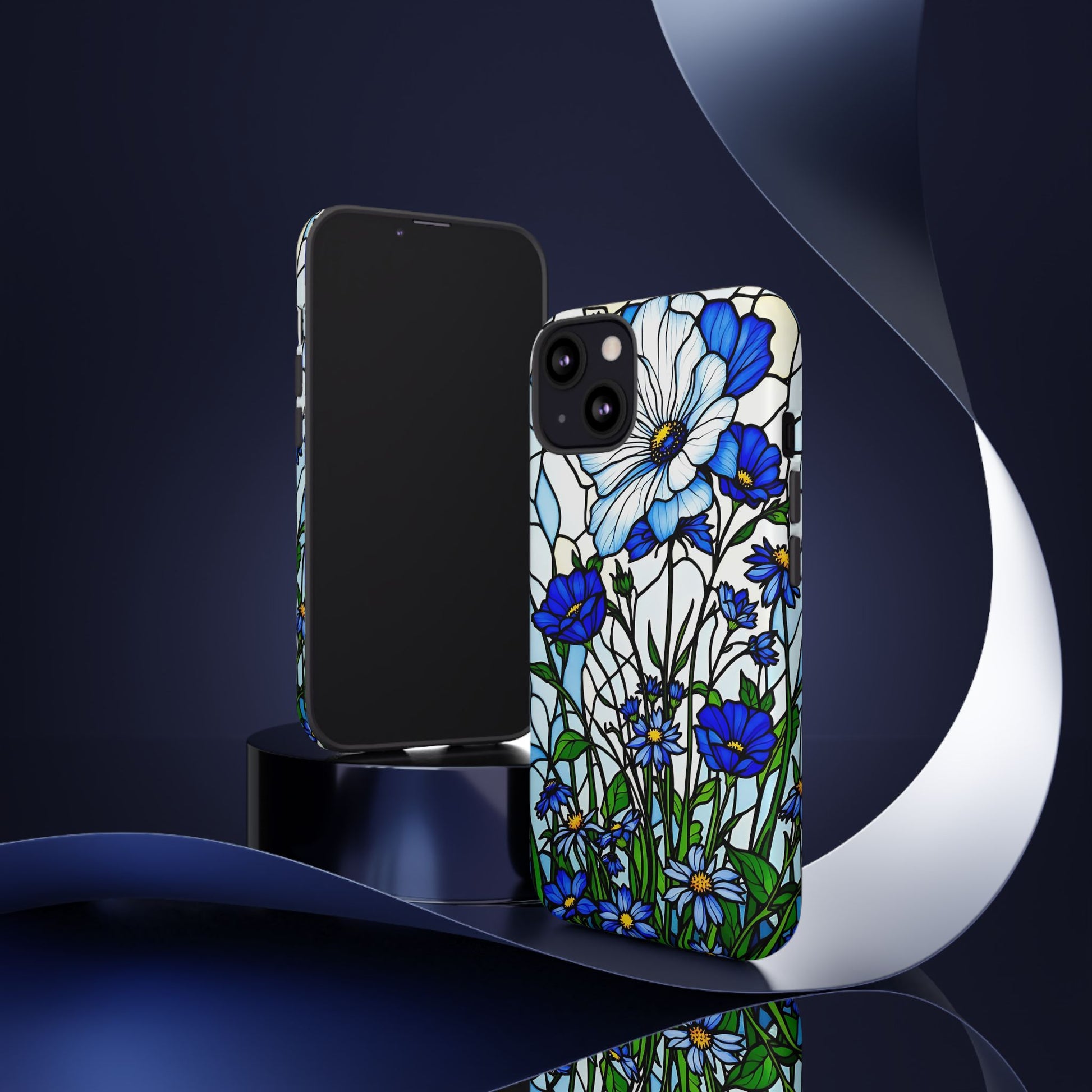 Botanical Stained Glass Tough Case - Floral Phone Cover, Protective Phone Case, Flower Pattern Phone Shell, Nature Inspired Smartphone Case,