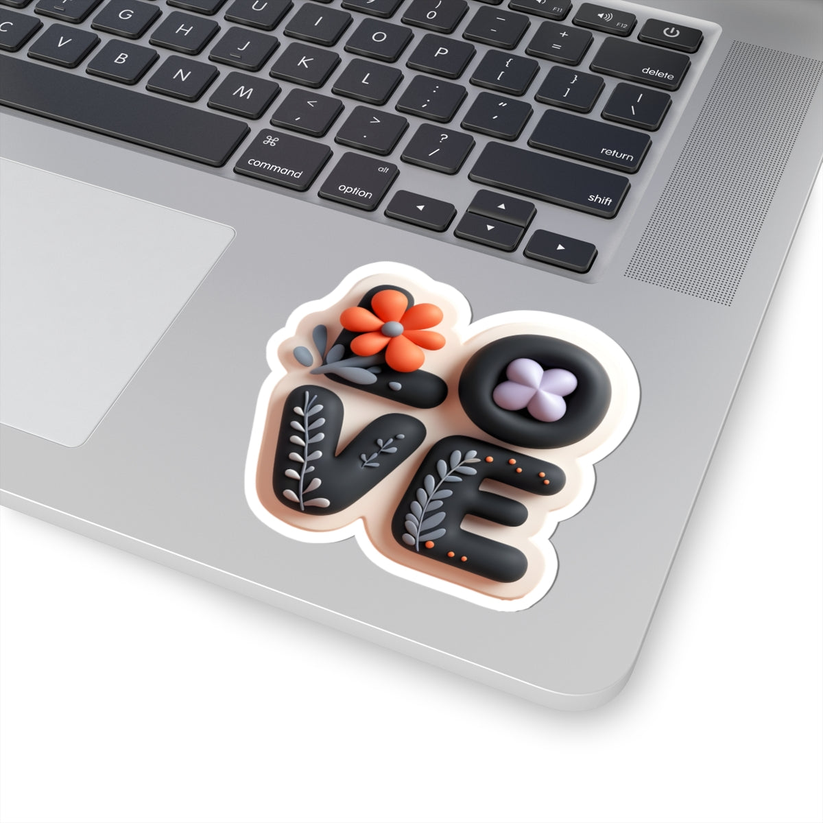 Love Typography Stickers, Nature-Inspired 3D Decals, Romantic Laptop Decals, Bold Love Stickers, Cute Scrapbook Stickers, Kiss-Cut Planner