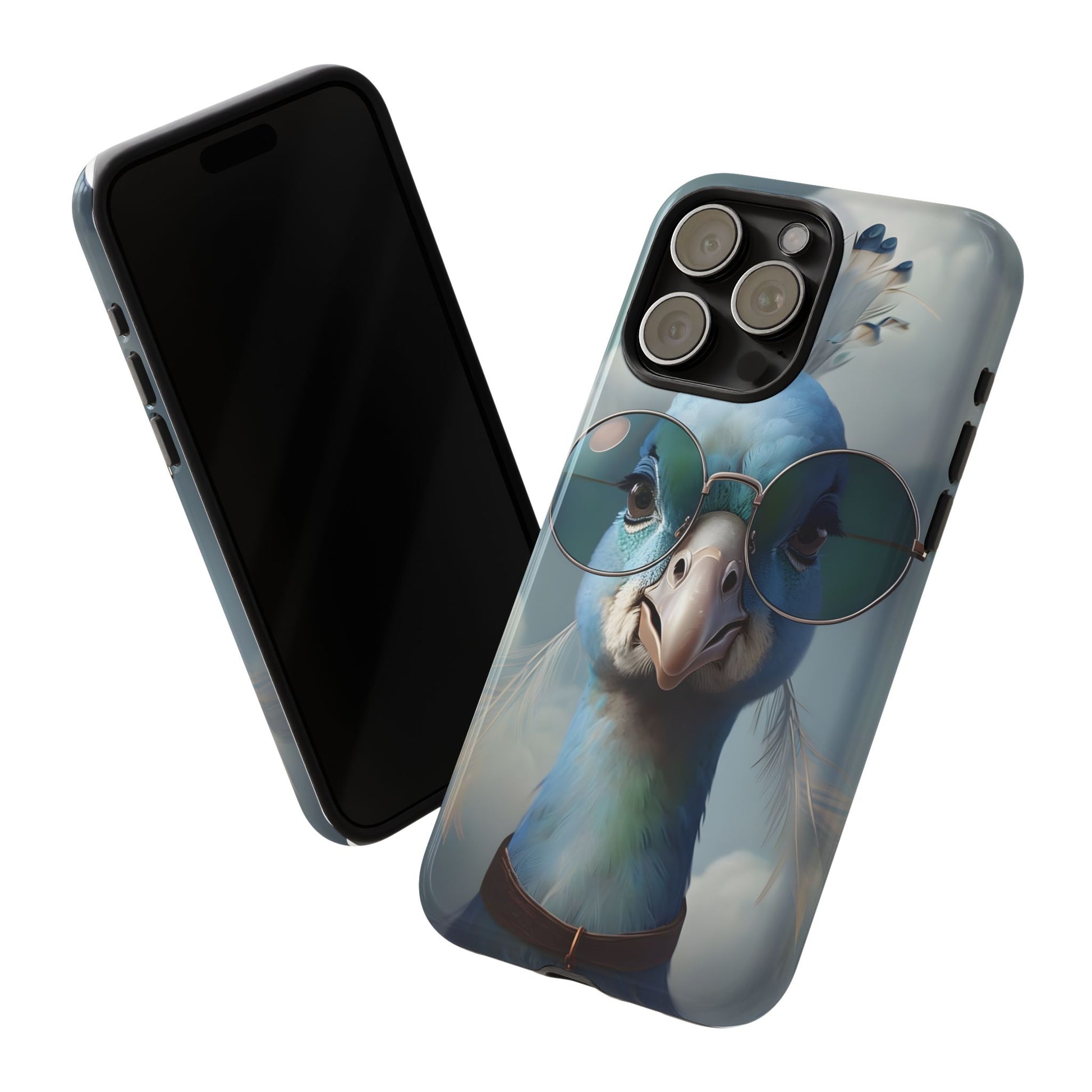 Phone Case, Glamorous Peacock Wearing Sunglasses - Protective Cover, Unique Gift, Trendy Accessories, Animal Lover, Fashionable Mobile Shell