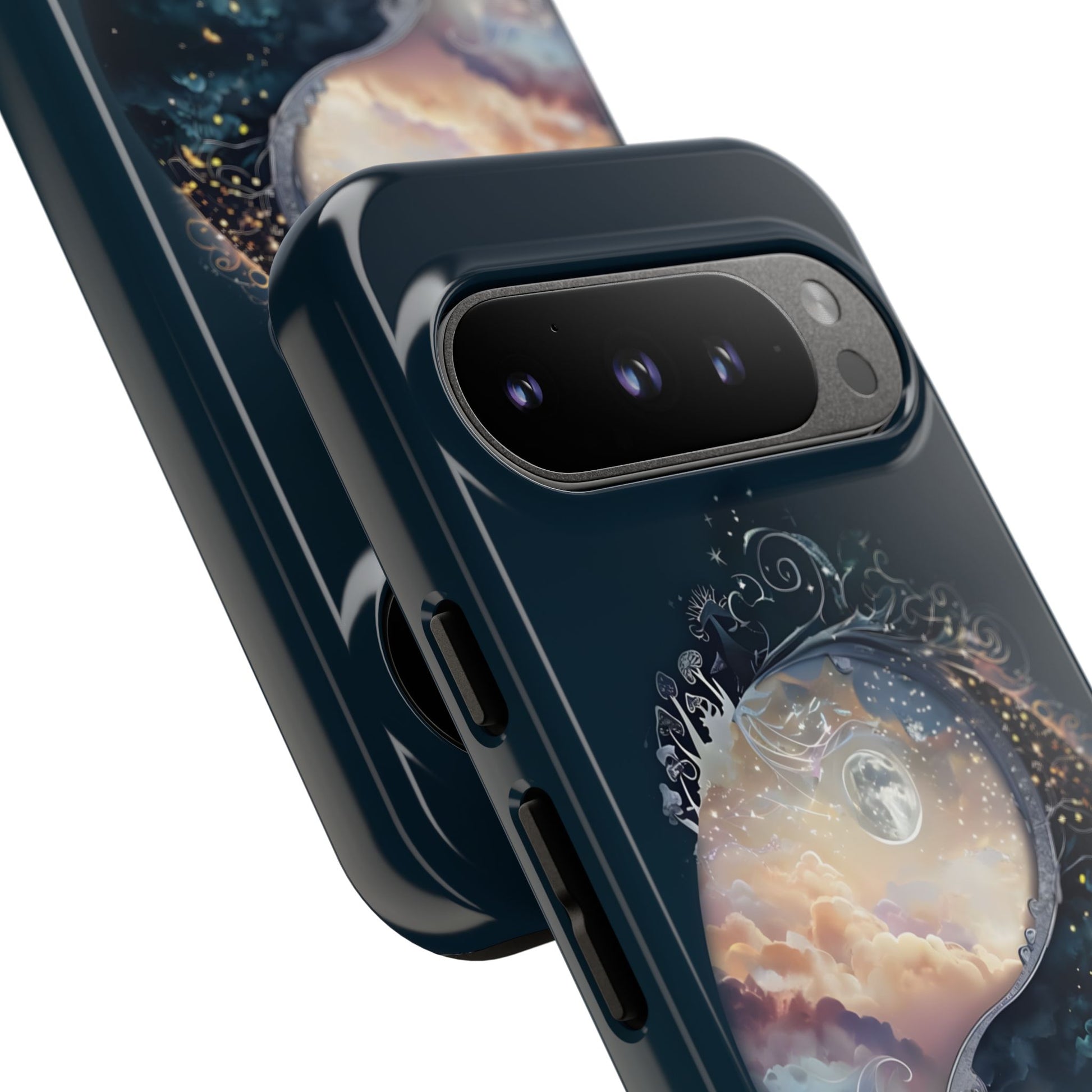 Phone Case, Yin-Yang Symbol Design, Whimsical Day Night Fantasy Print, Protective Cover, Tough Skin, Phone Accessories, Phone Protection