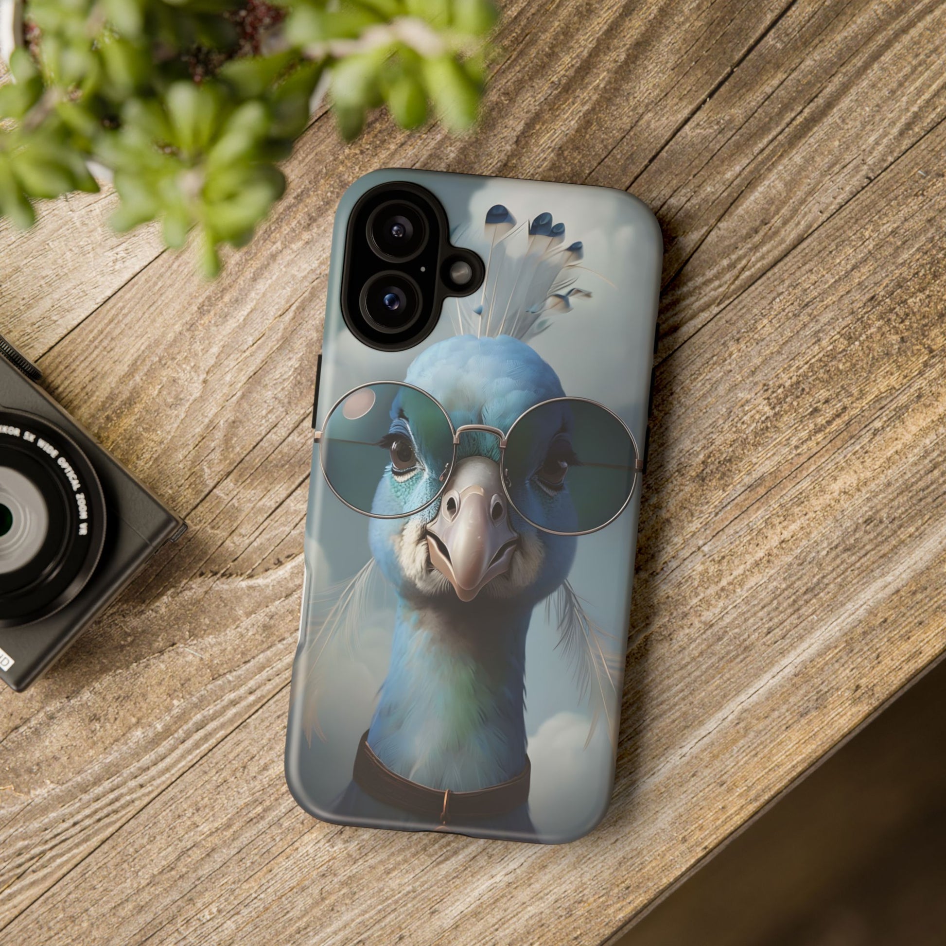 Phone Case, Glamorous Peacock Wearing Sunglasses - Protective Cover, Unique Gift, Trendy Accessories, Animal Lover, Fashionable Mobile Shell