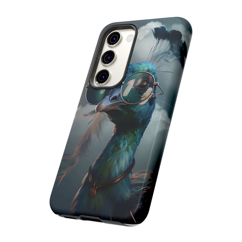 Phone Case, Peacock Design, Neon Lighting, Unique Gift, Hard Shell Cover, Protective Sleeve