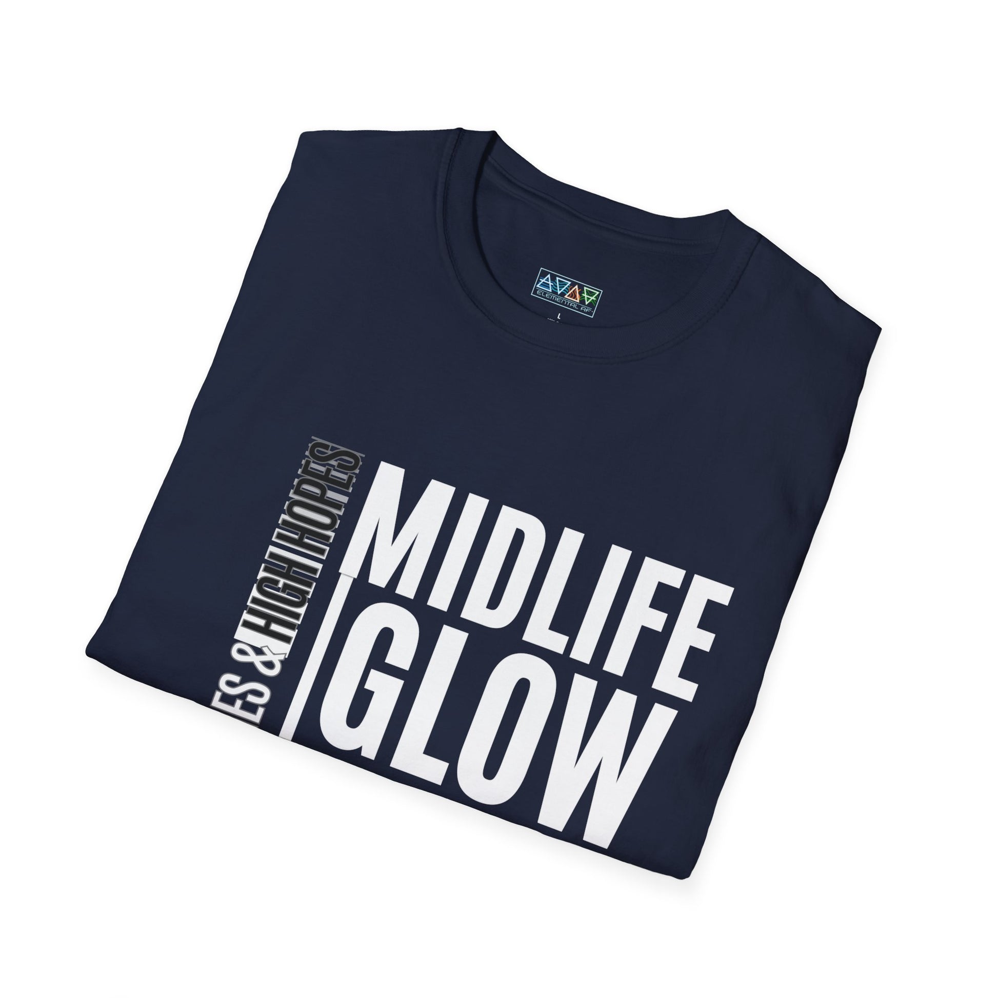 Midlife Glow Up T-Shirt - Funny Gift for Birthdays, Hot Flashes Relief, Casual Wear, Unisex Tee, Midlife Humor