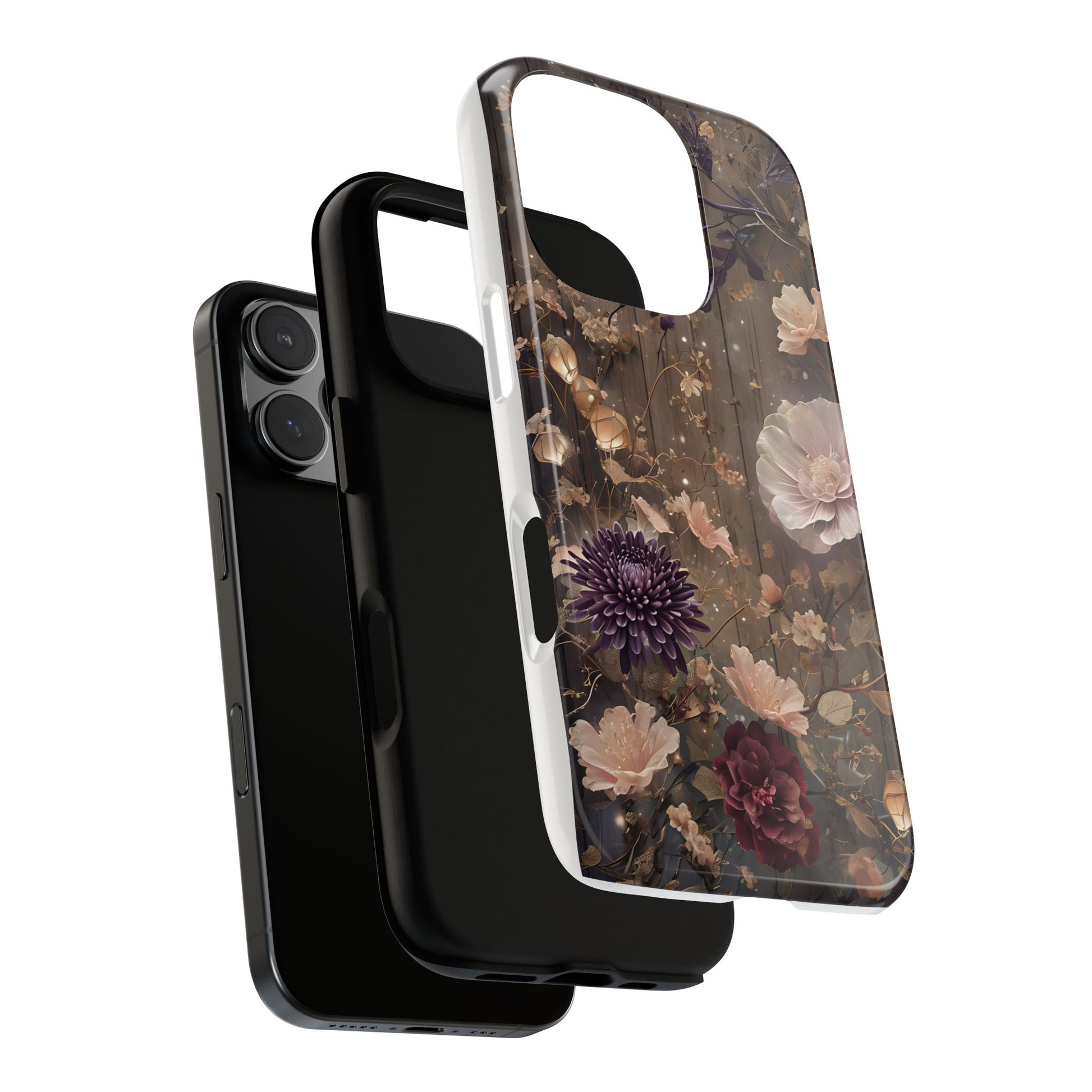 Tough Cases, Enchanting Floral Pattern - Floral Phone Case, Protective Phone Cover, Botanical Design, Flower Print, Tough Shell for Device