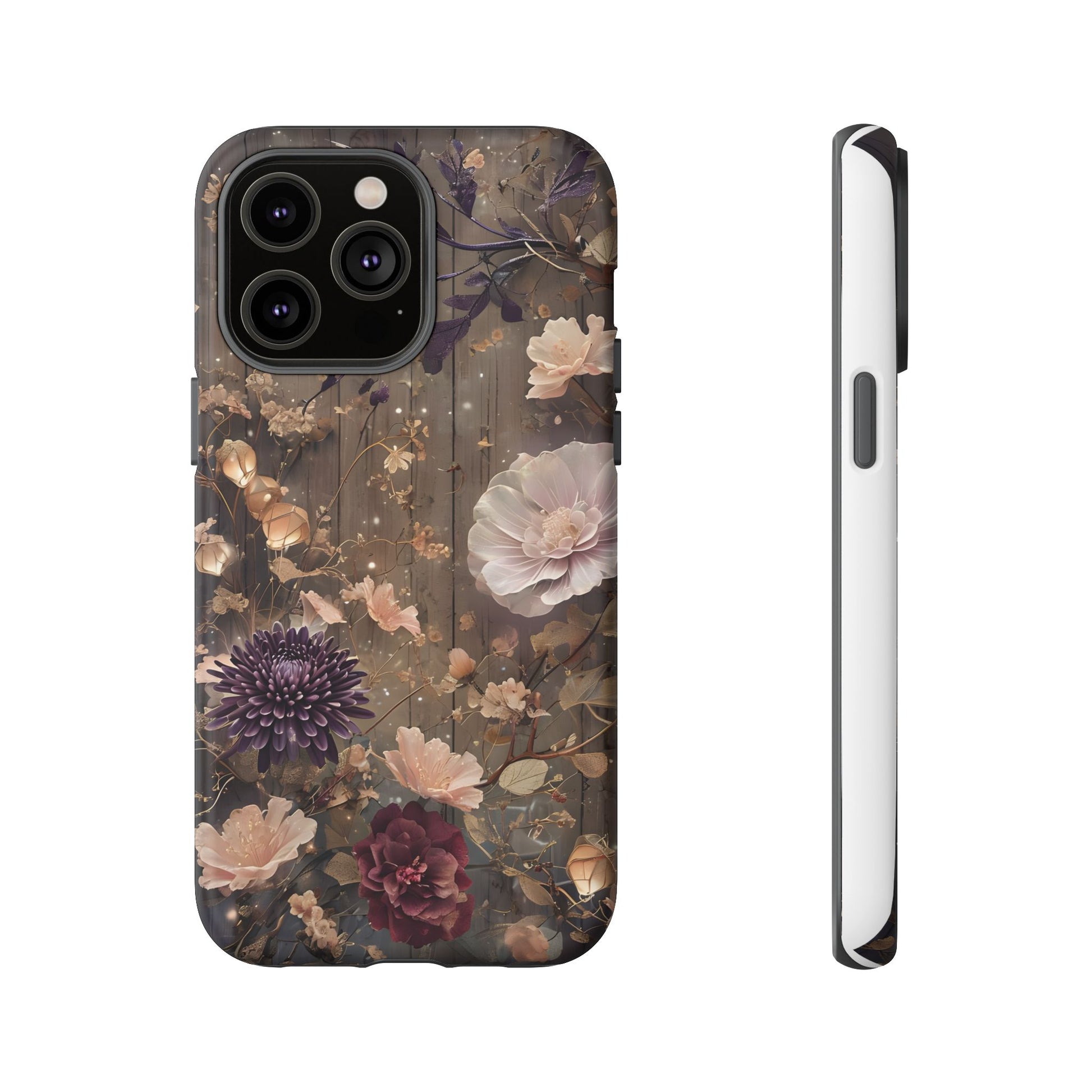 Tough Cases, Enchanting Floral Pattern - Floral Phone Case, Protective Phone Cover, Botanical Design, Flower Print, Tough Shell for Device